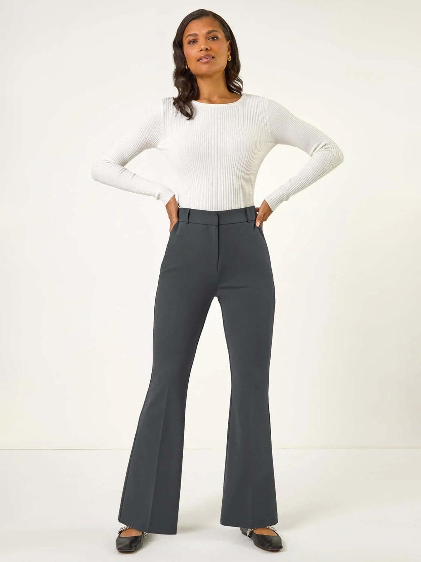 Image 3 of 5 of Roman Long Bootcut Stretch Trousers - Grey