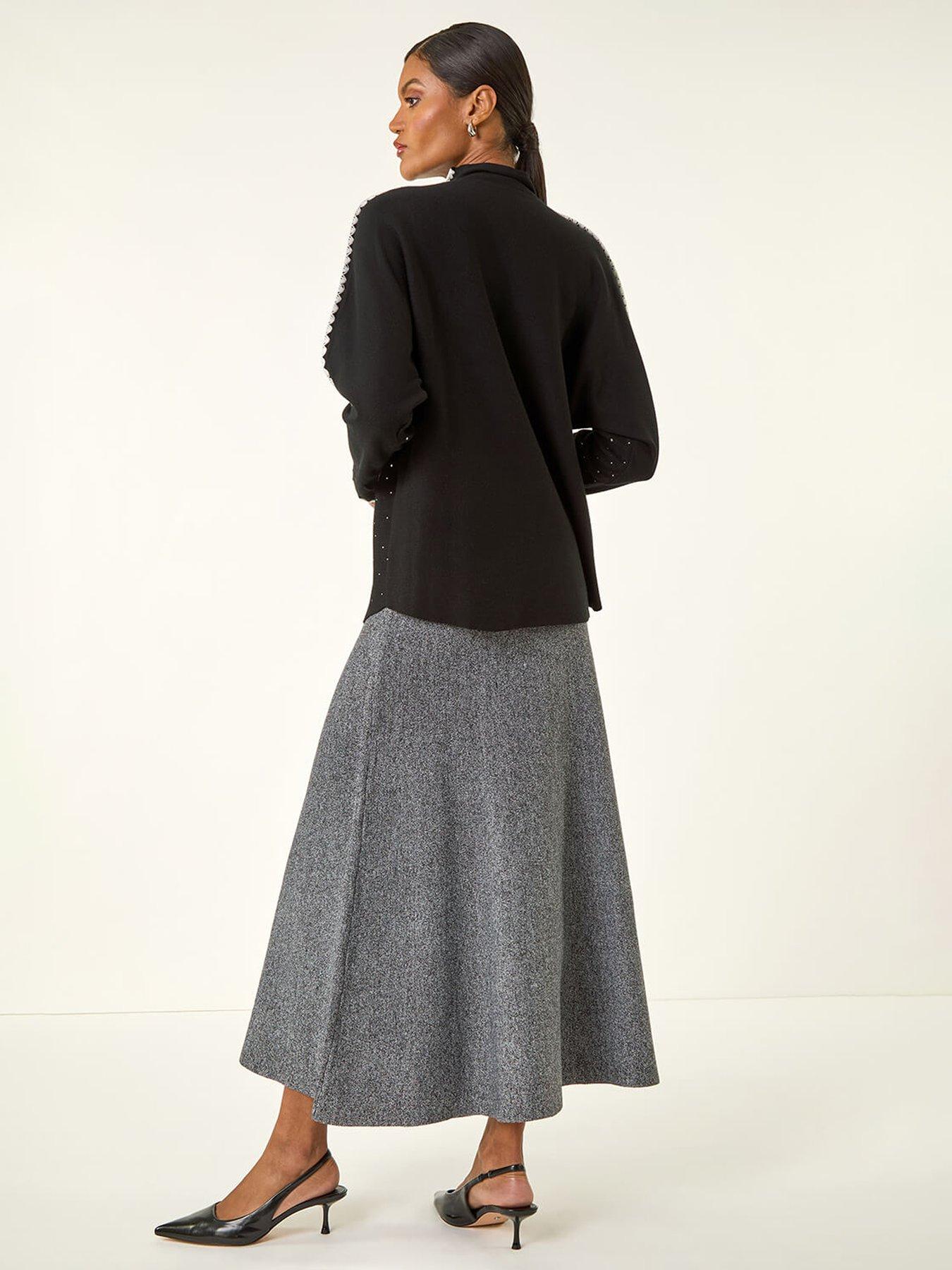 Image 2 of 5 of Roman Hotfix Blanket Stitch Knit Jumper - Black