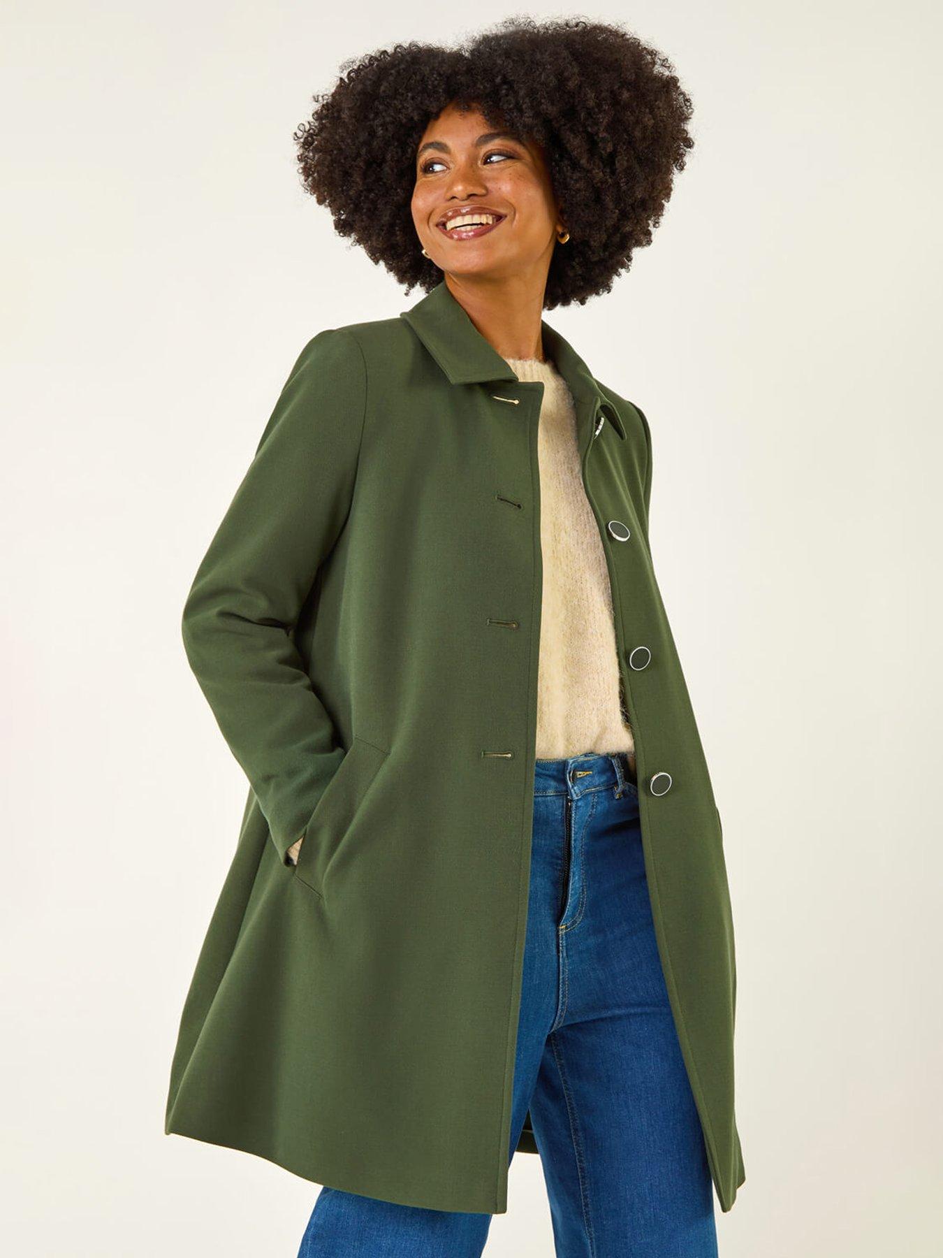 undefined Buttoned Swing Coat - Green
