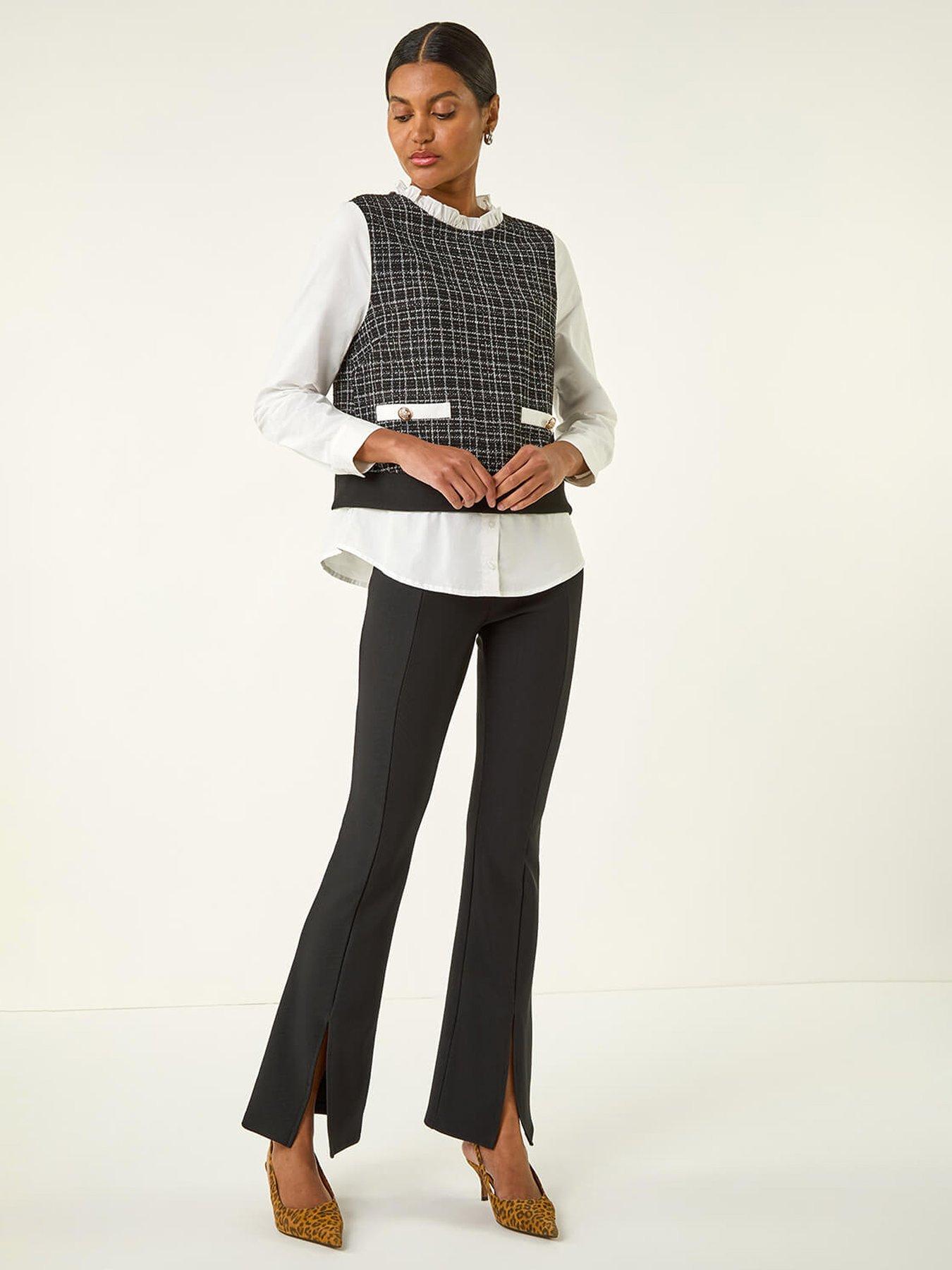 Image 3 of 5 of Roman Boucle Top &amp; Shirt - Black