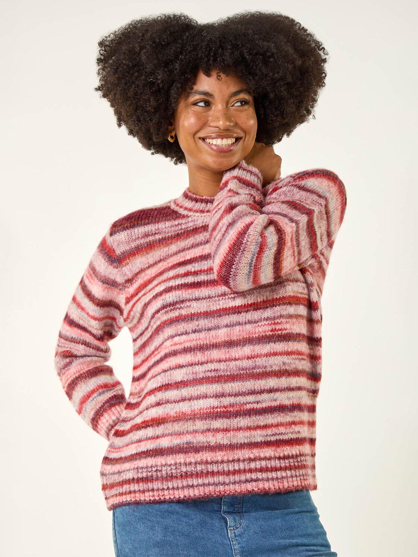 Roman Space Dye Stripe Knit Jumper - Red