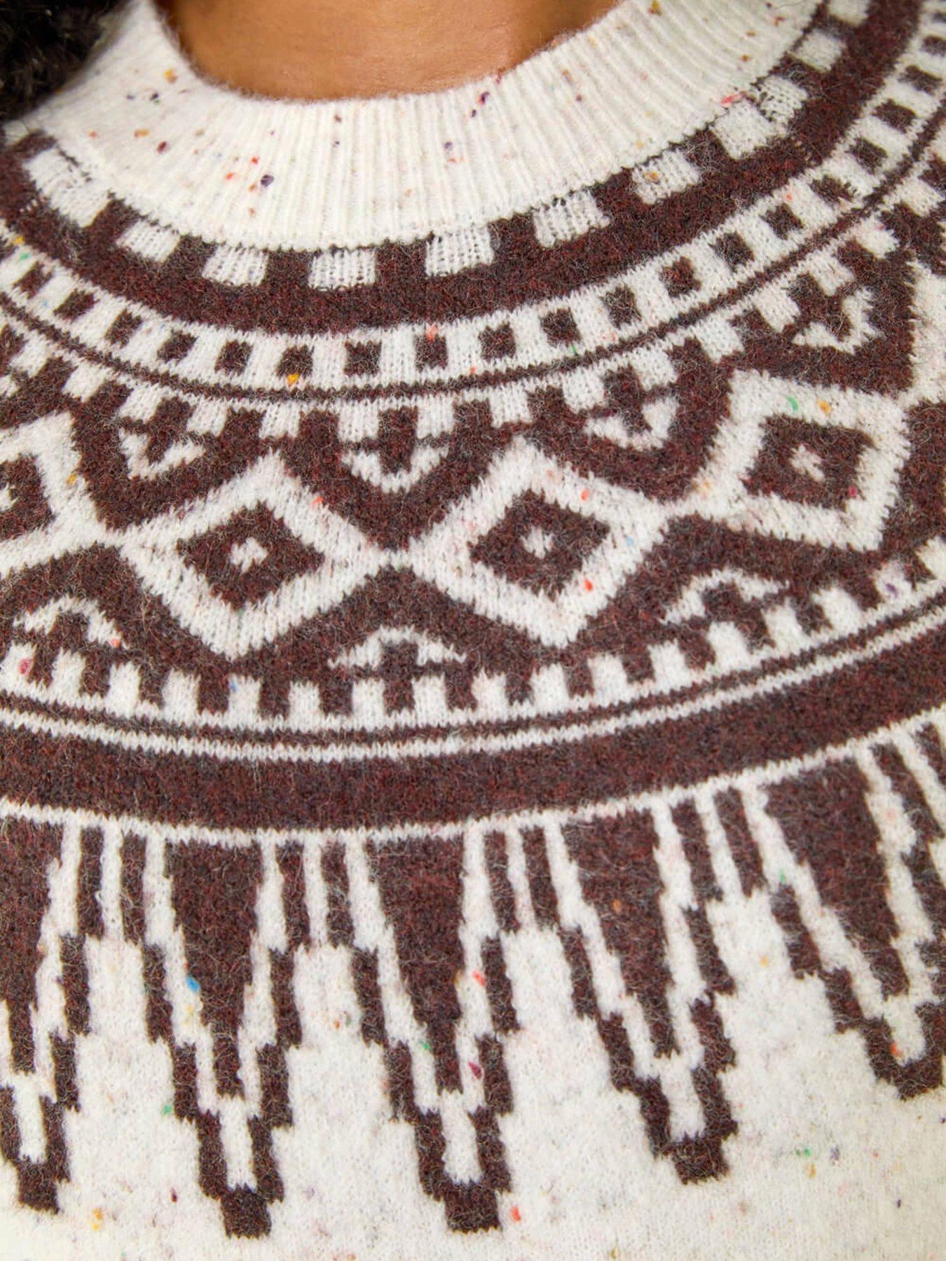 image of roman-petite-neppy-fairisle-knit-jumper-beige