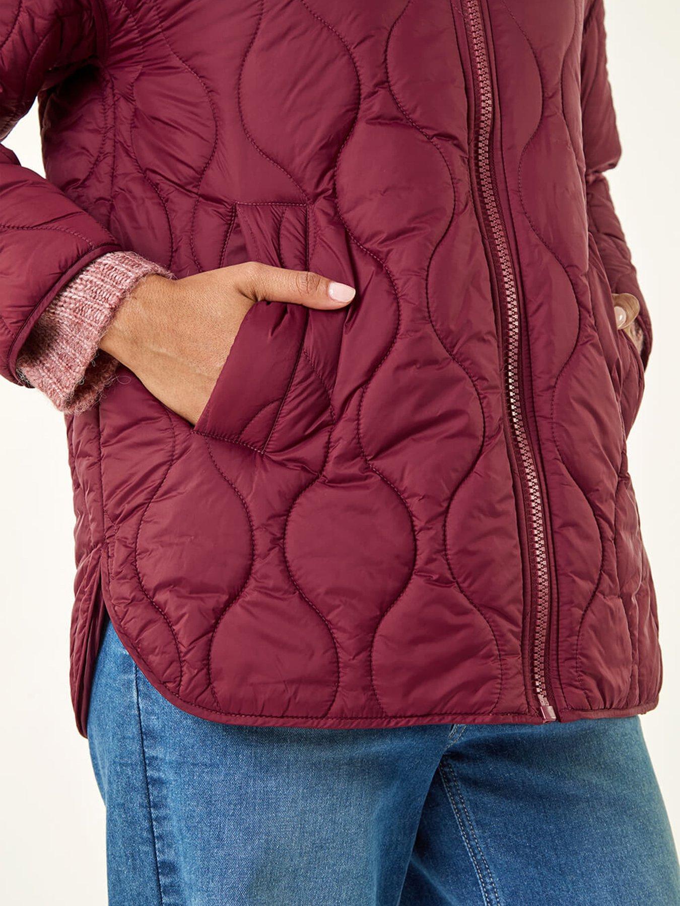 Image 5 of 5 of Roman Quilted Hooded Coat - Red
