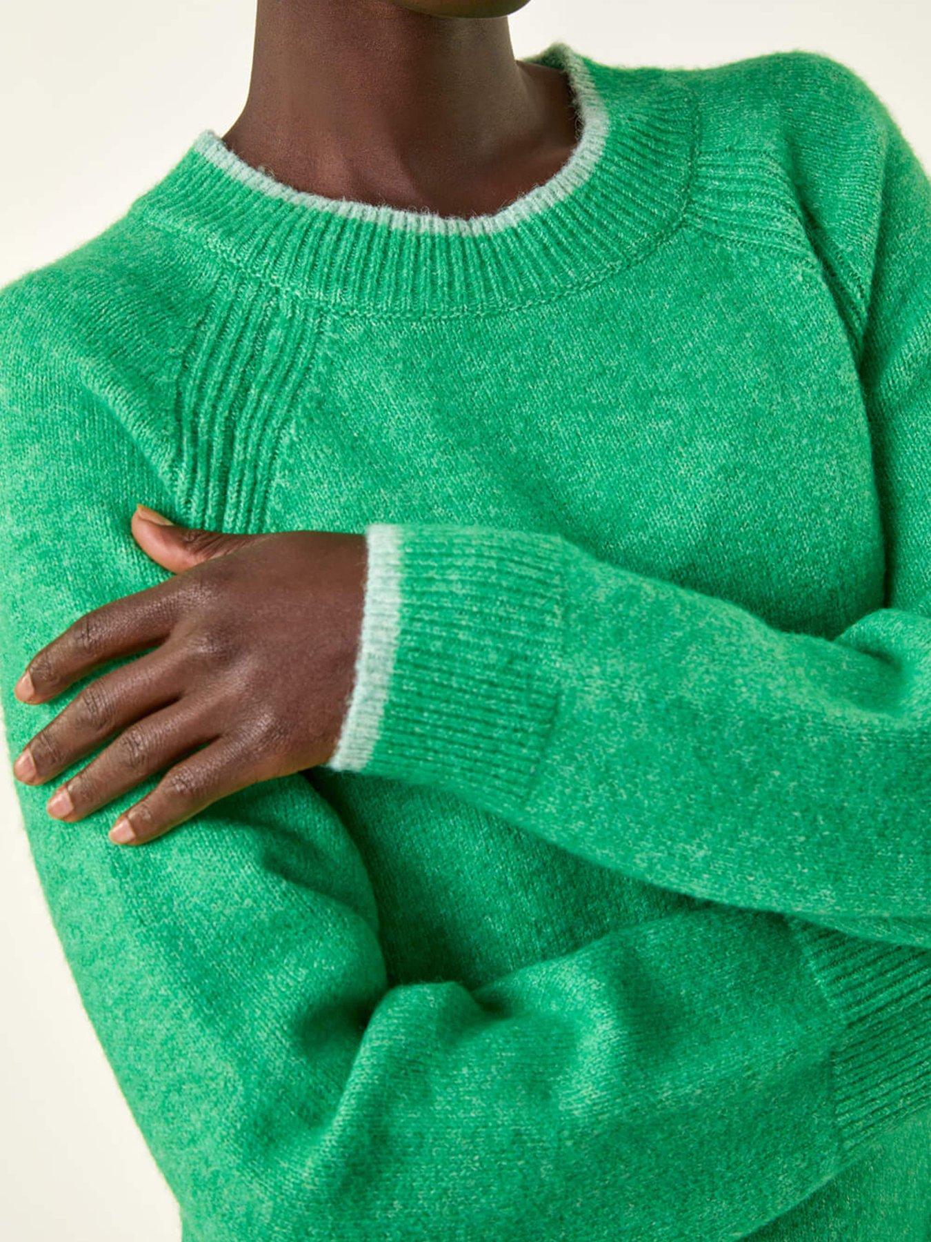 Image 5 of 5 of Roman High Neck Knitted Shift Dress - Green