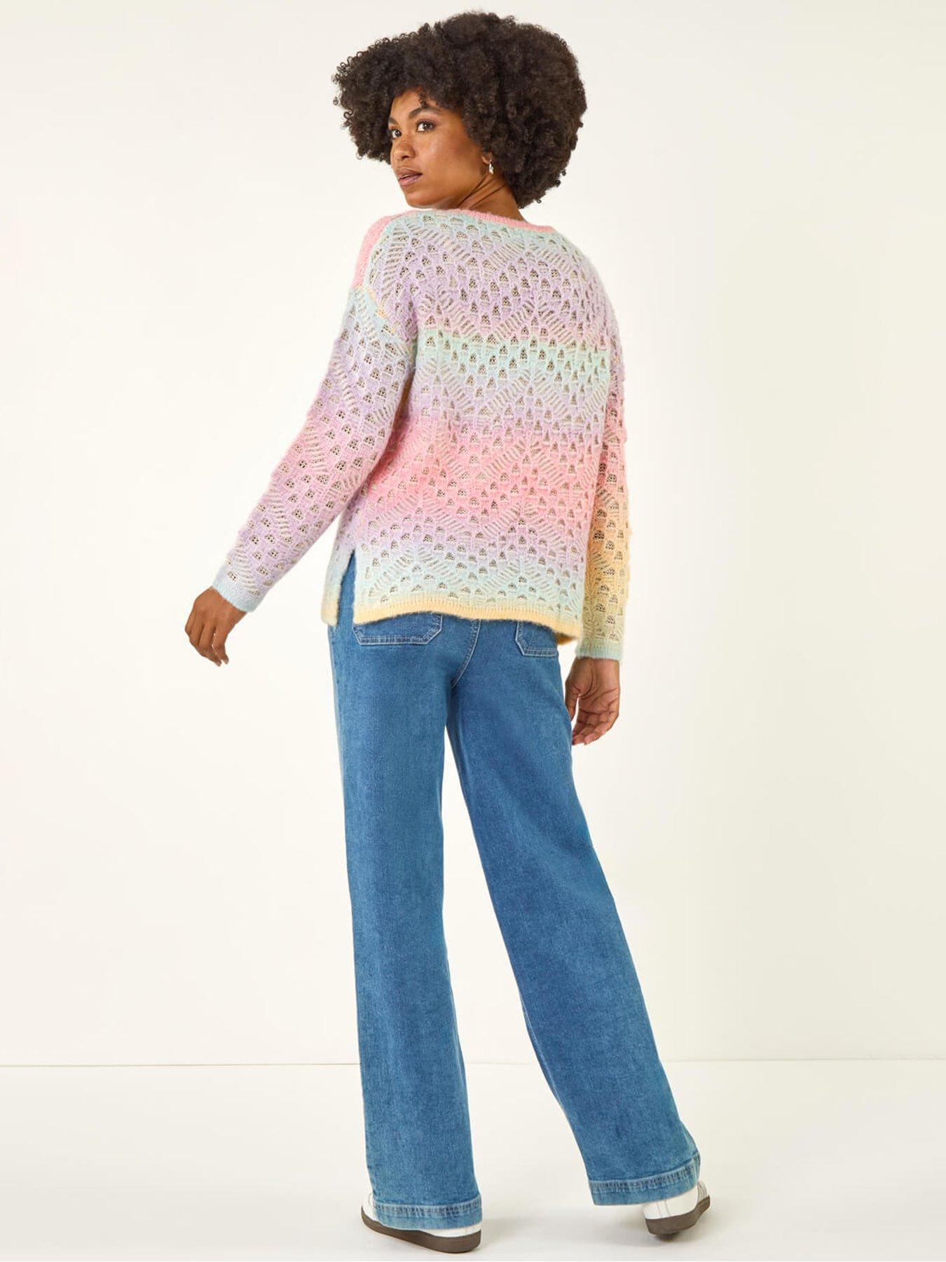 Image 2 of 5 of Roman Ombre Rainbow Knit Jumper - Multi