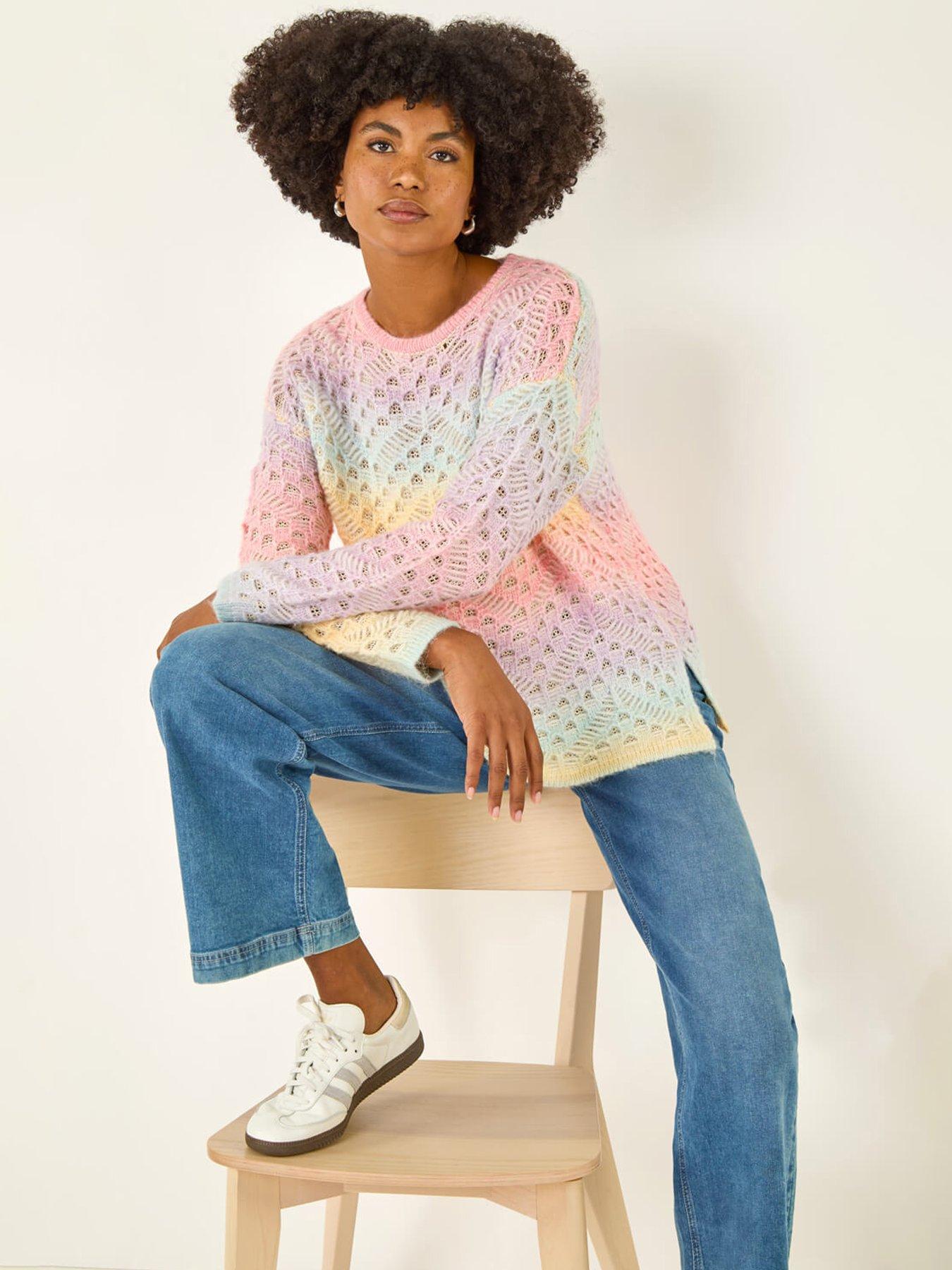 Image 4 of 5 of Roman Ombre Rainbow Knit Jumper - Multi