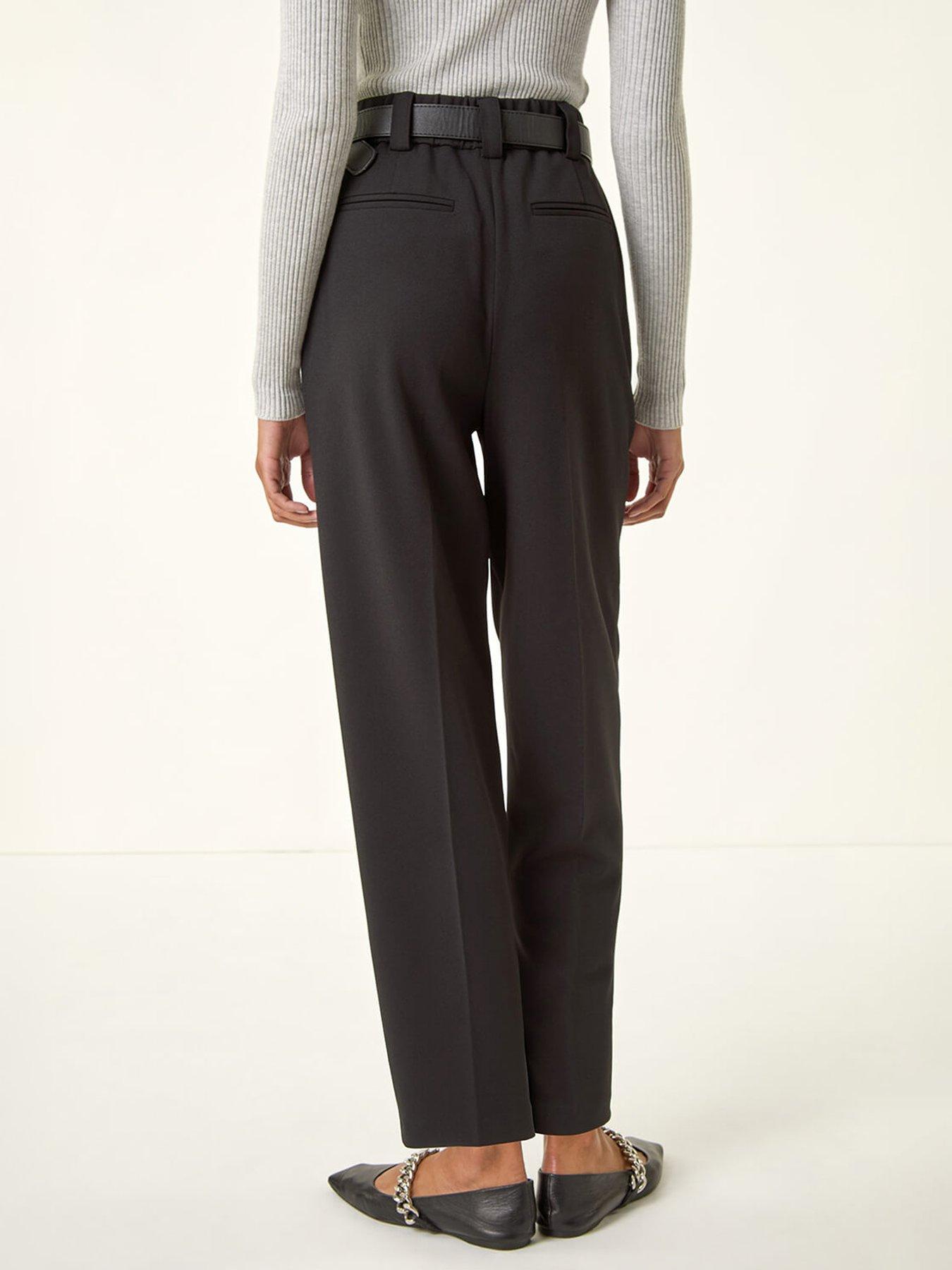 Image 2 of 5 of Roman Smart Pleat Front Stretch Trouser - Black