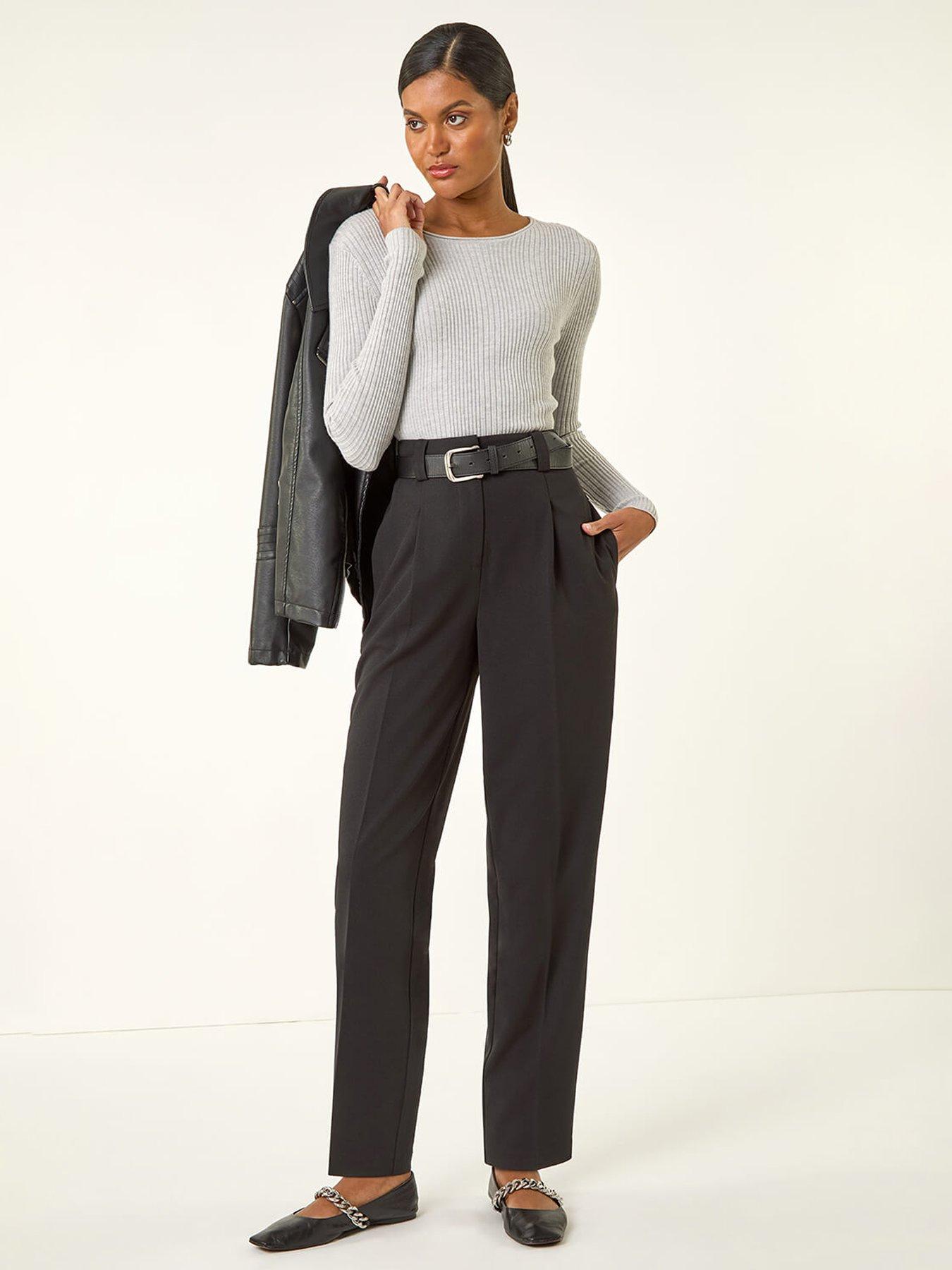 Image 3 of 5 of Roman Smart Pleat Front Stretch Trouser - Black
