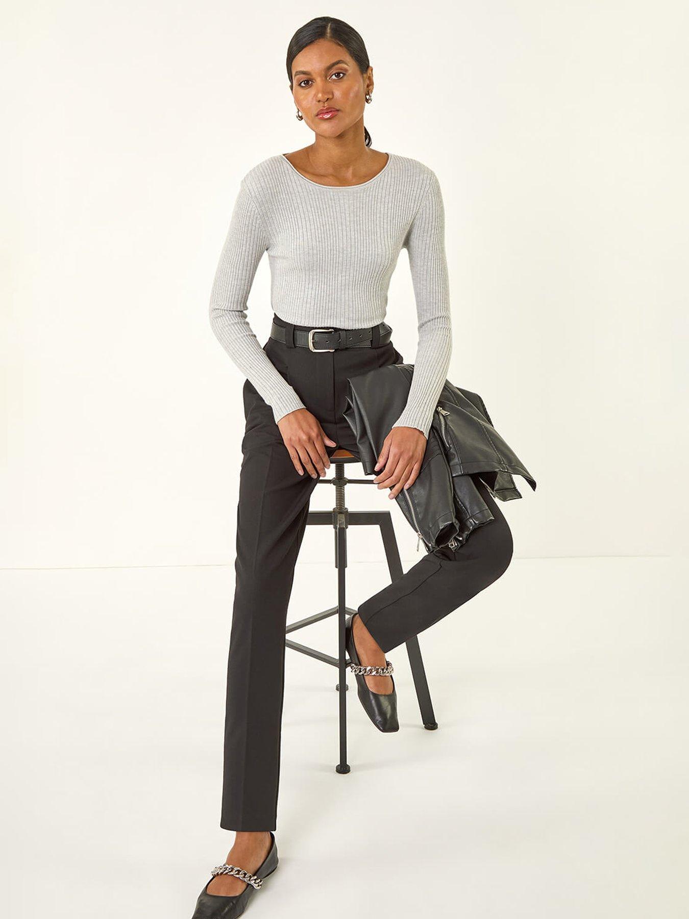 Image 4 of 5 of Roman Smart Pleat Front Stretch Trouser - Black