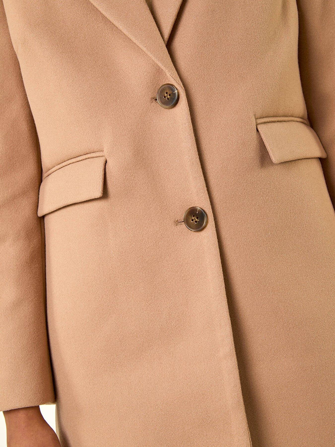 Image 5 of 5 of Roman Tailored Single Breasted Coat - Beige