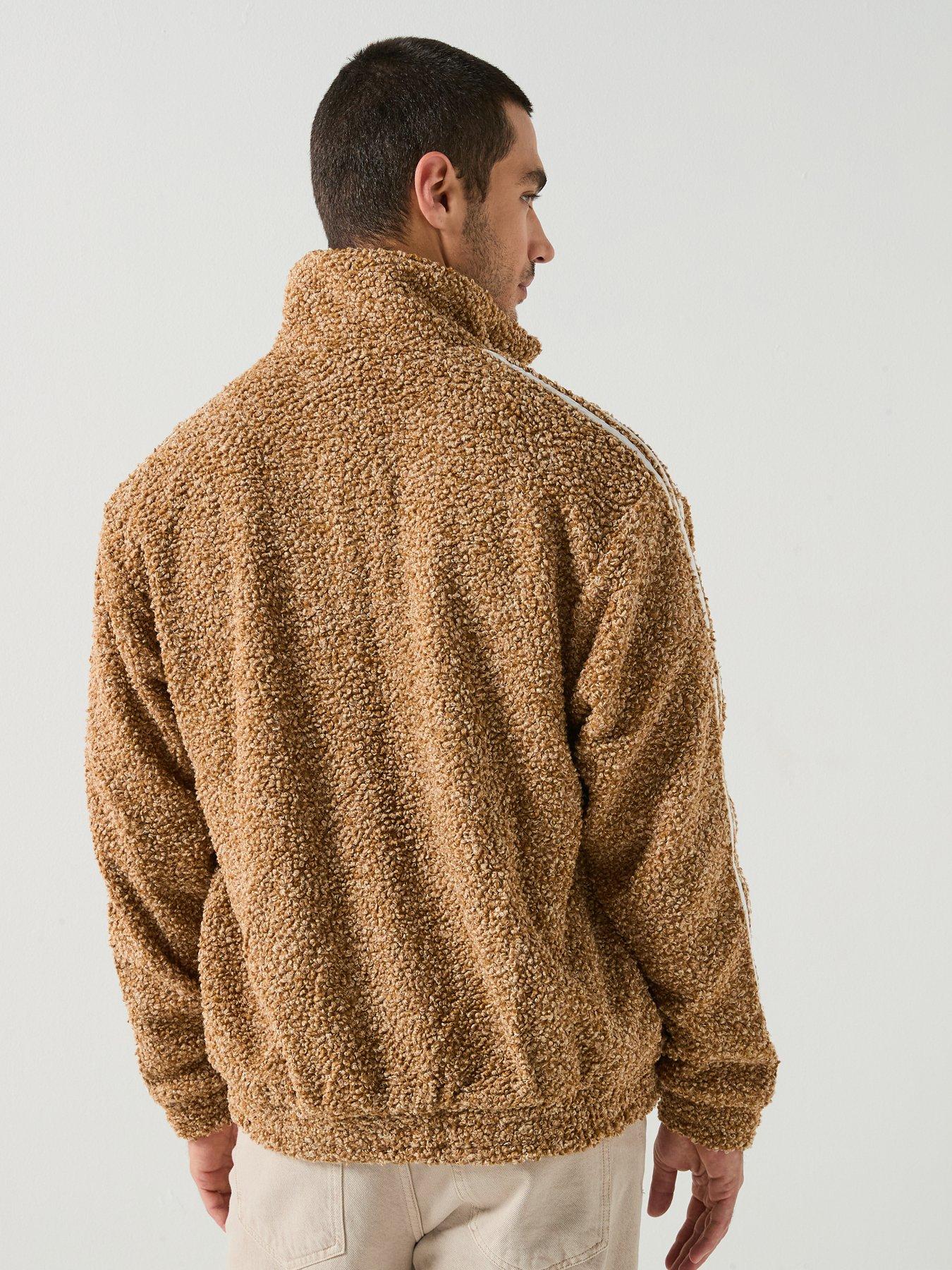 Image 2 of 5 of adidas Originals Mens Boucle Fire Bird Track Top - Beige
