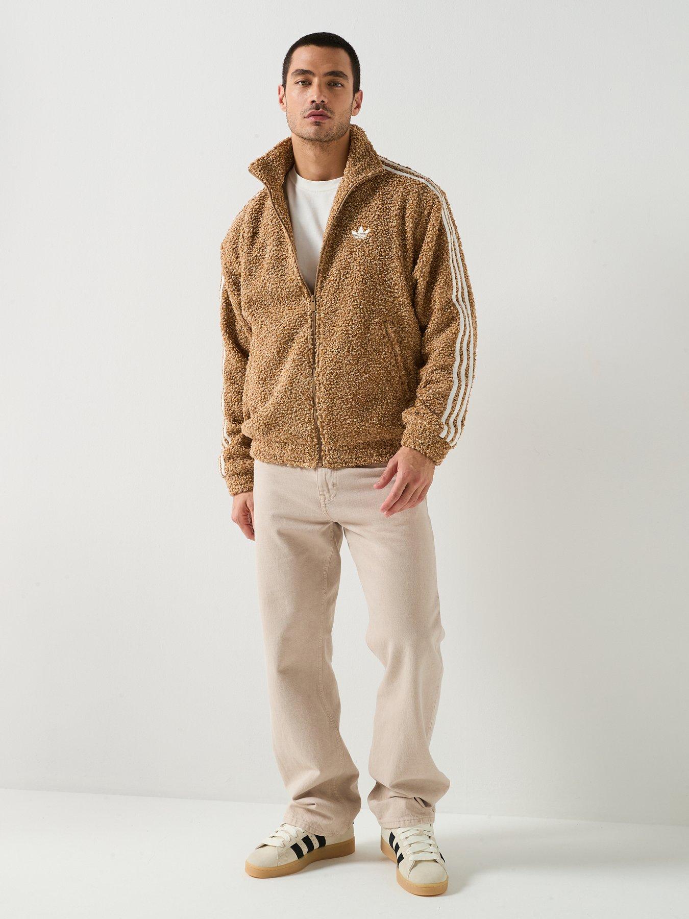 Image 3 of 5 of adidas Originals Mens Boucle Fire Bird Track Top - Beige