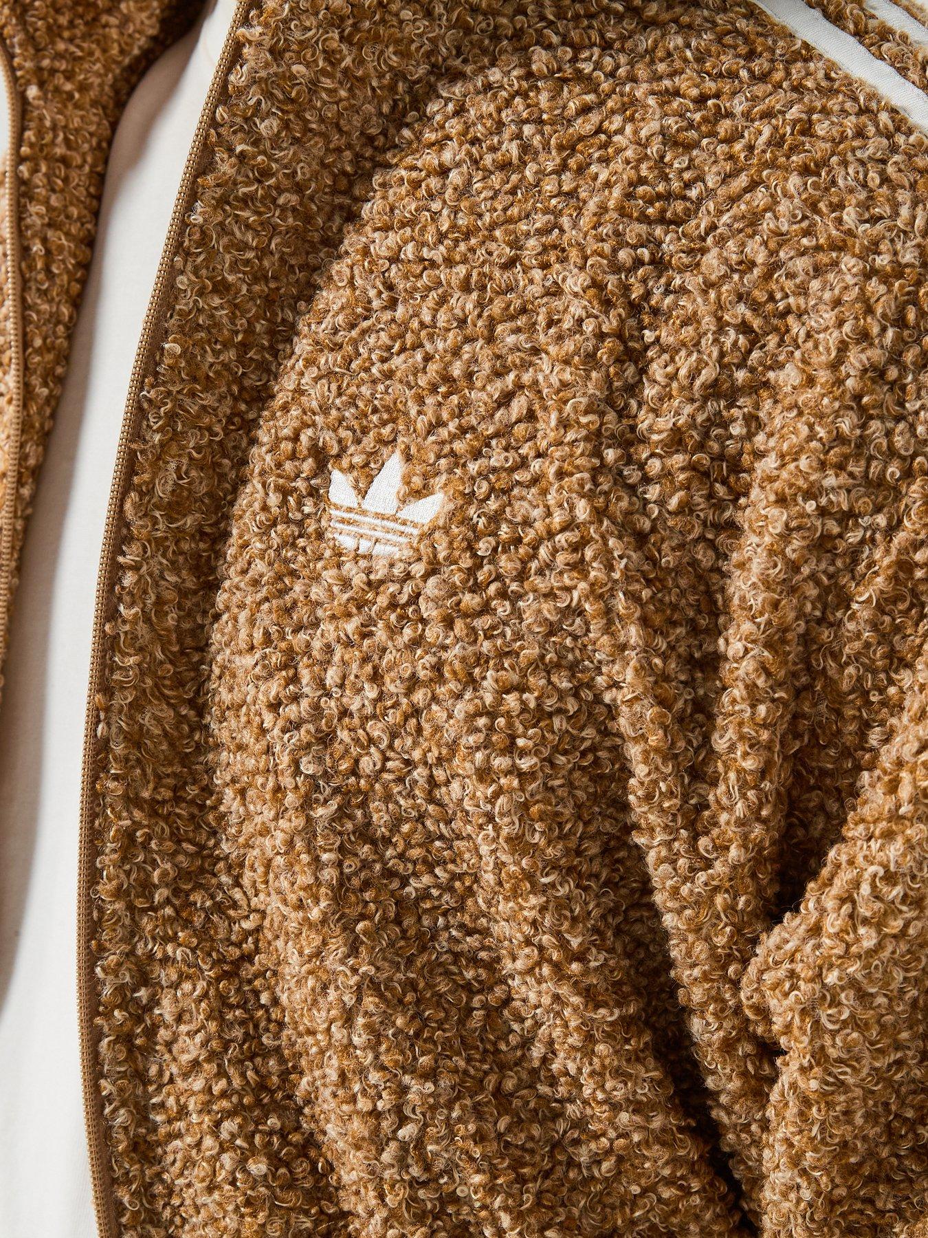 Image 4 of 5 of adidas Originals Mens Boucle Fire Bird Track Top - Beige