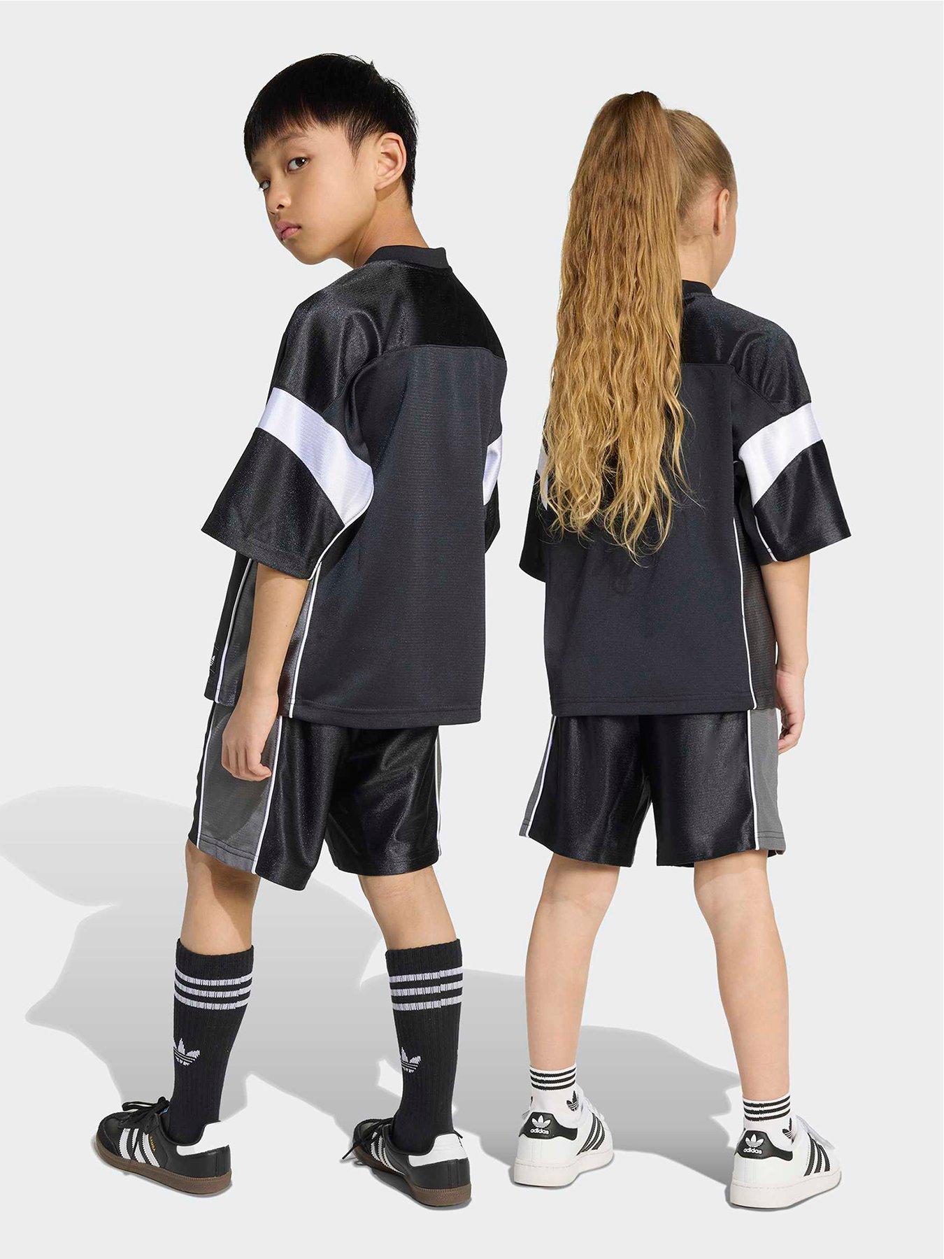  image of adidas-originals-kids-unisex-short-tee-set-black