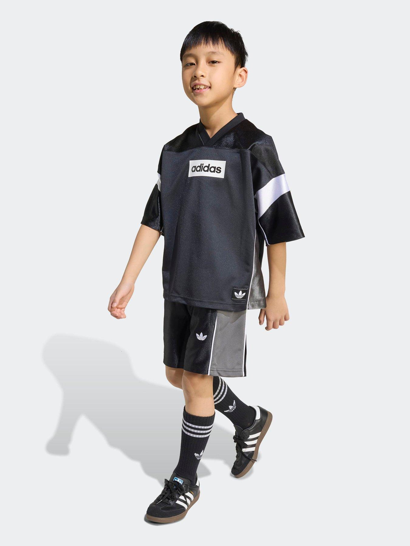  image of adidas-originals-kids-unisex-short-tee-set-black