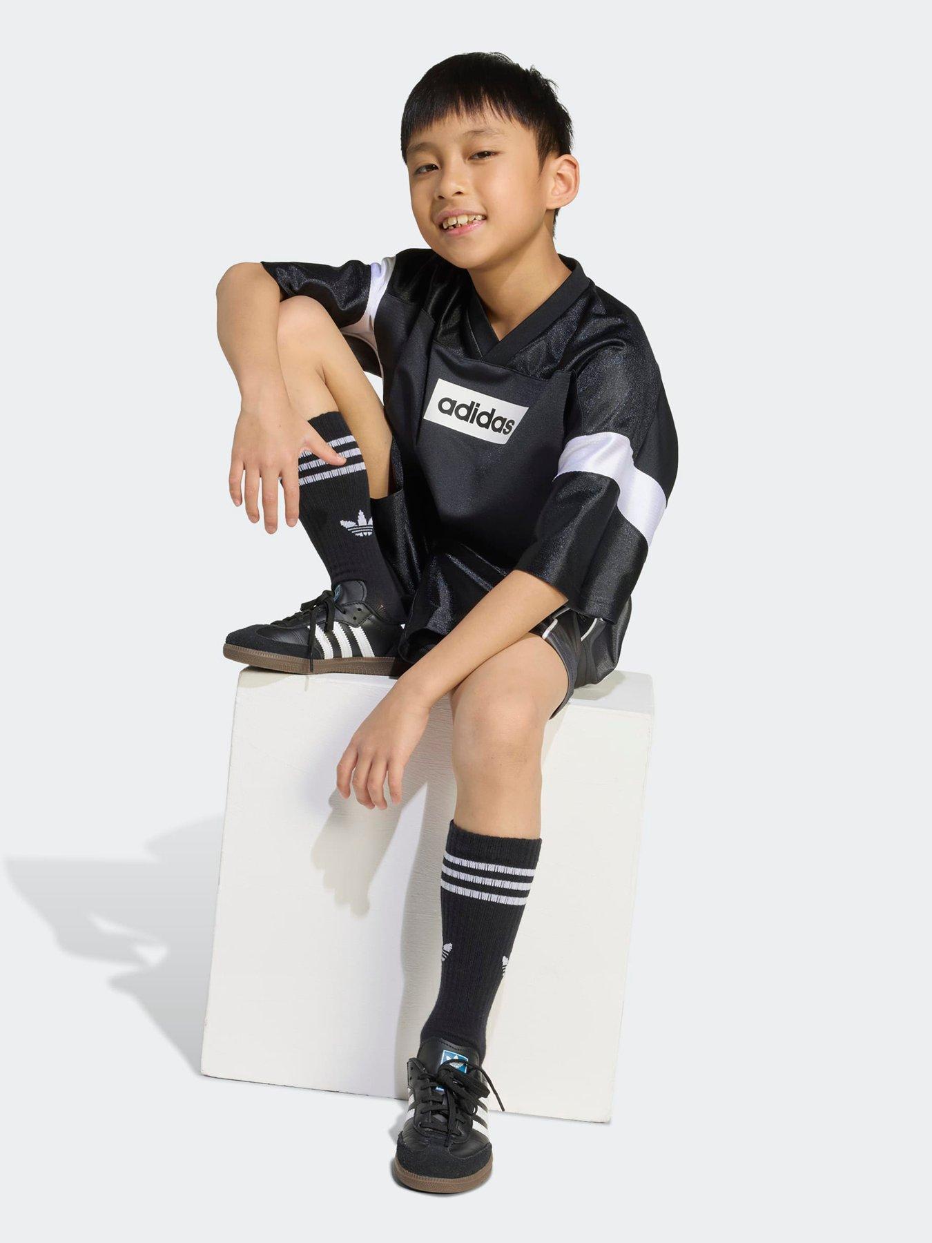  image of adidas-originals-kids-unisex-short-tee-set-black