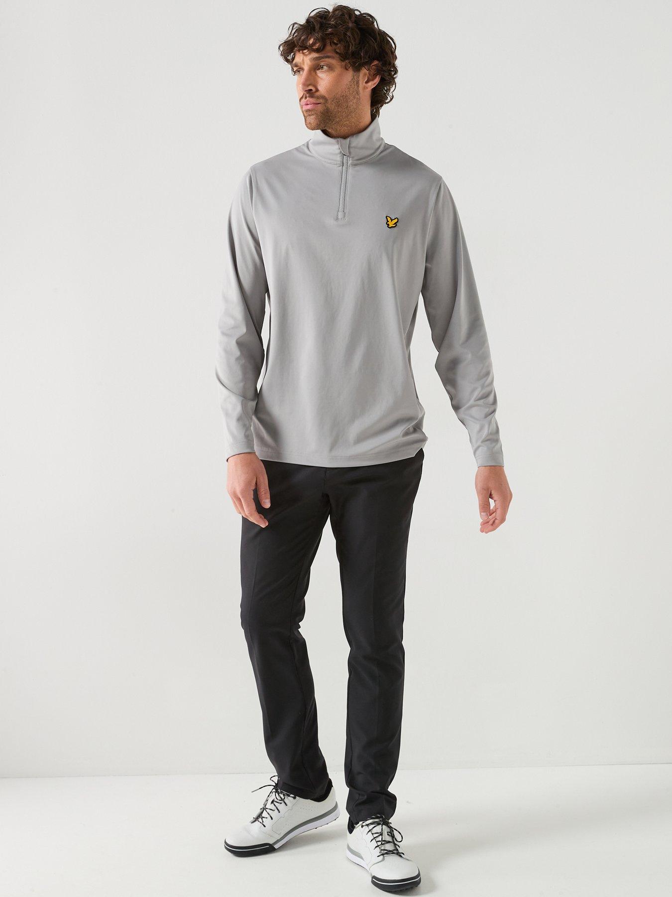  image of lyle-scott-golf-mens-core-quarter-zip-midlayer-grey
