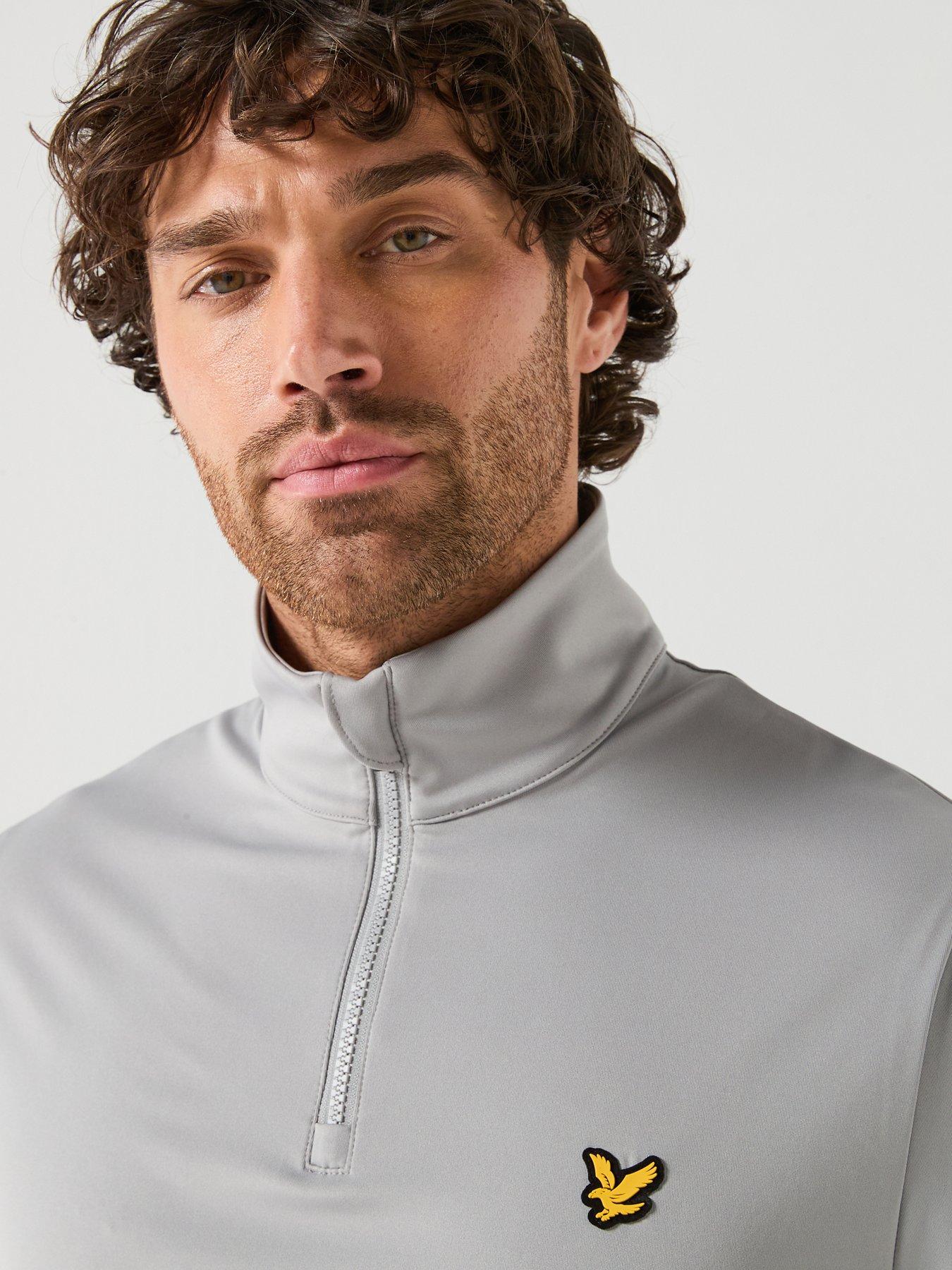  image of lyle-scott-golf-mens-core-quarter-zip-midlayer-grey