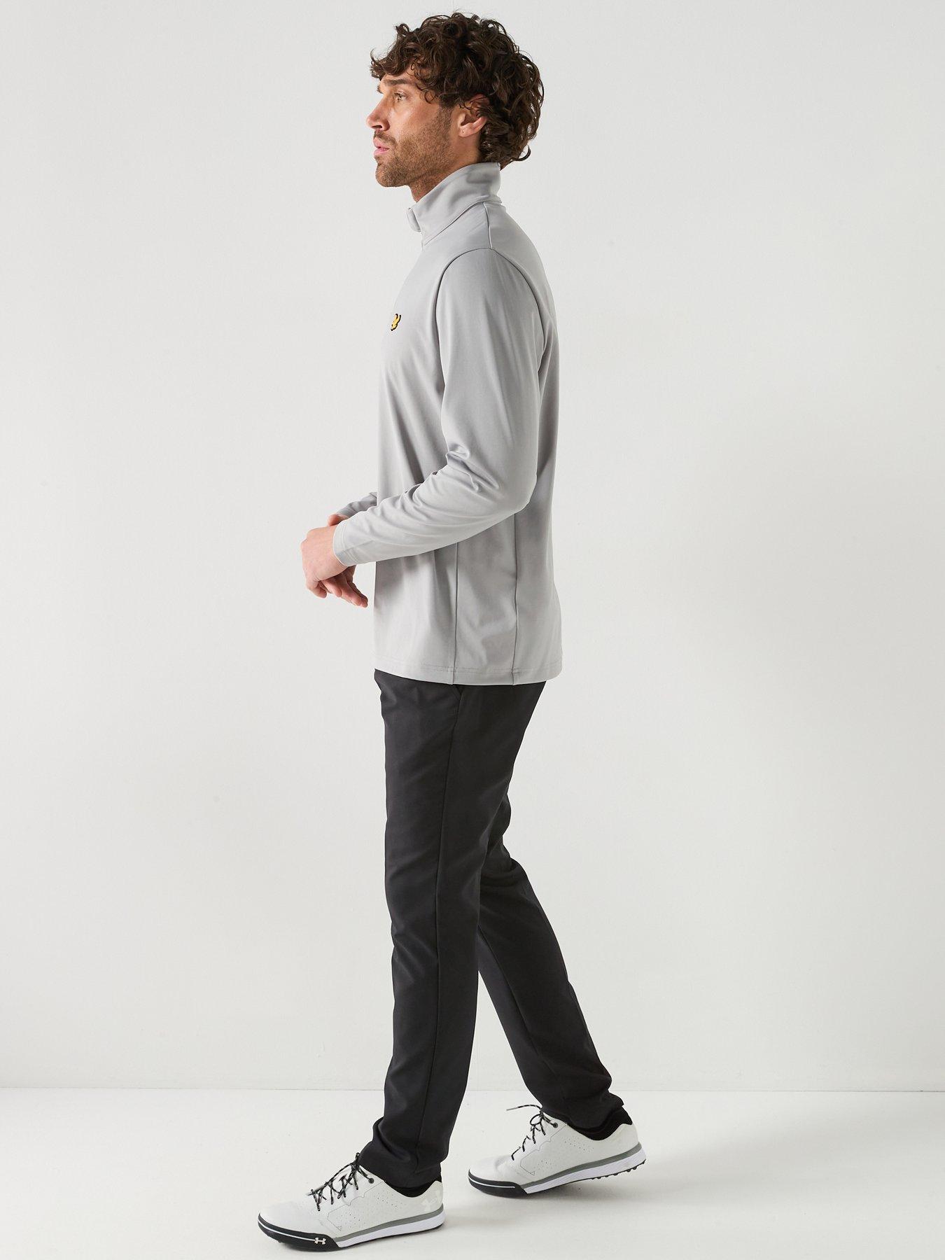  image of lyle-scott-golf-mens-core-quarter-zip-midlayer-grey