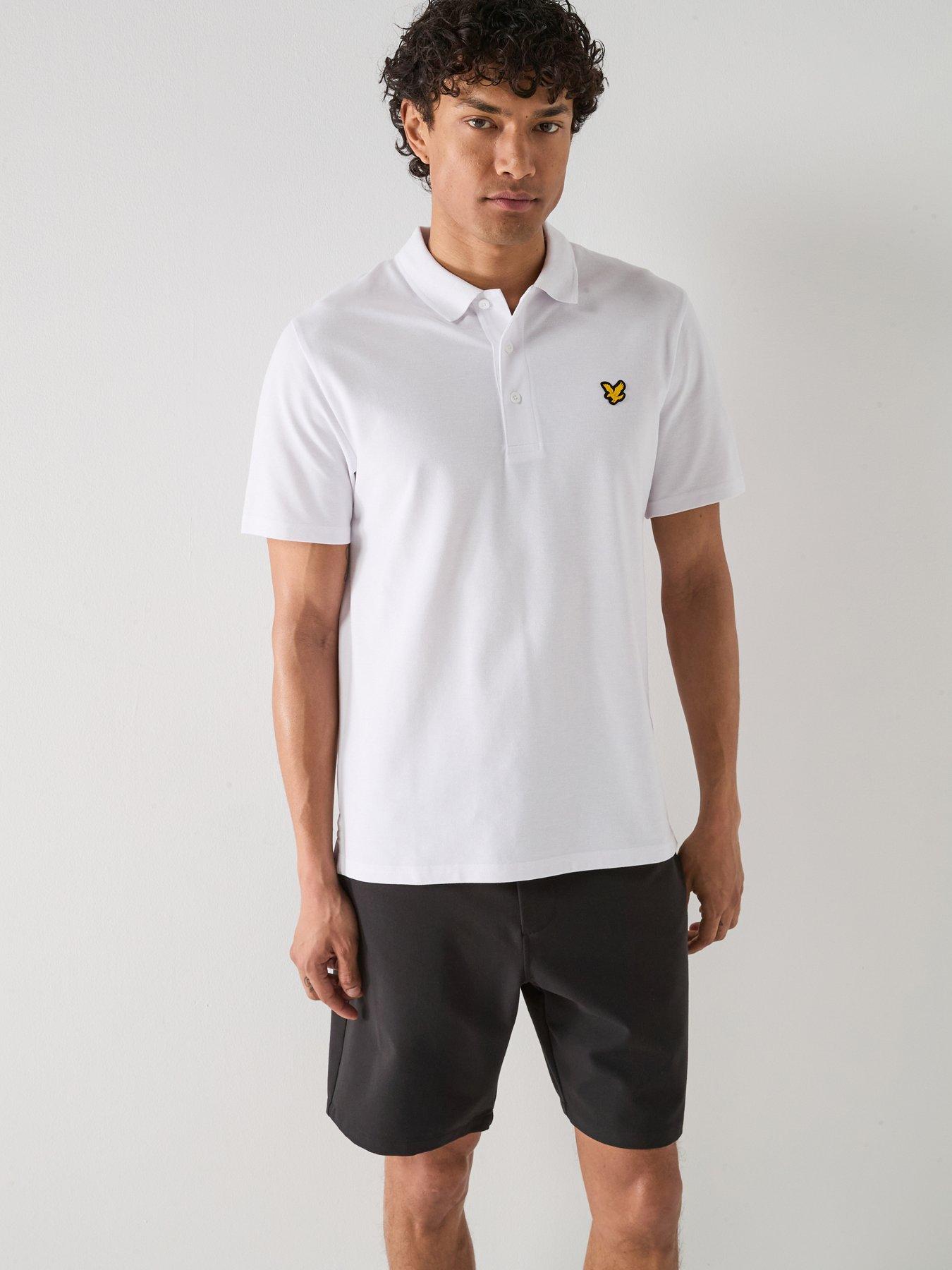 front image of lyle-scott-golf-mens-core-polo-white