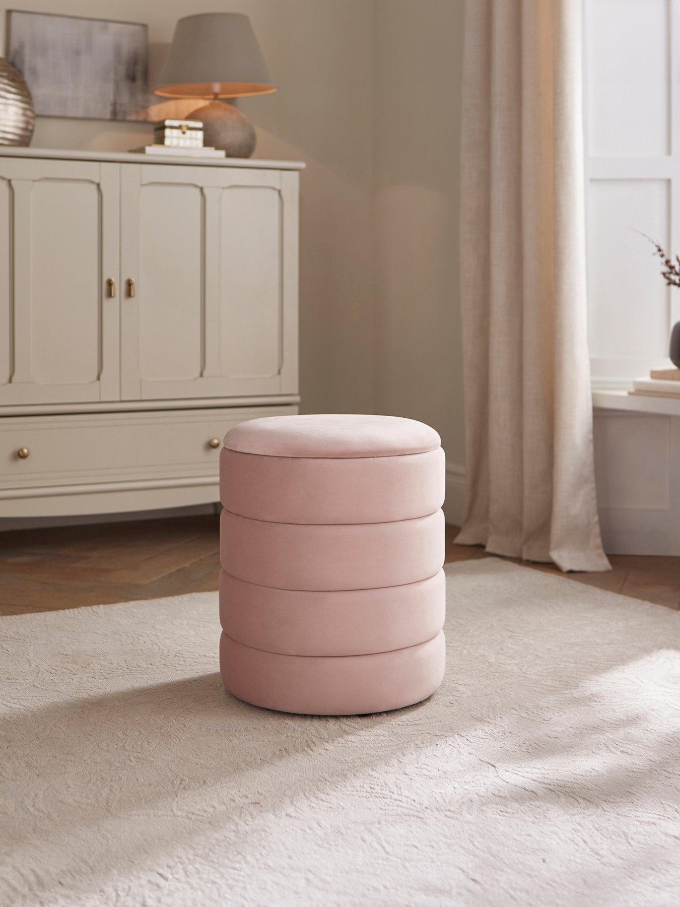 GFW Klara Velvet Storage Stool