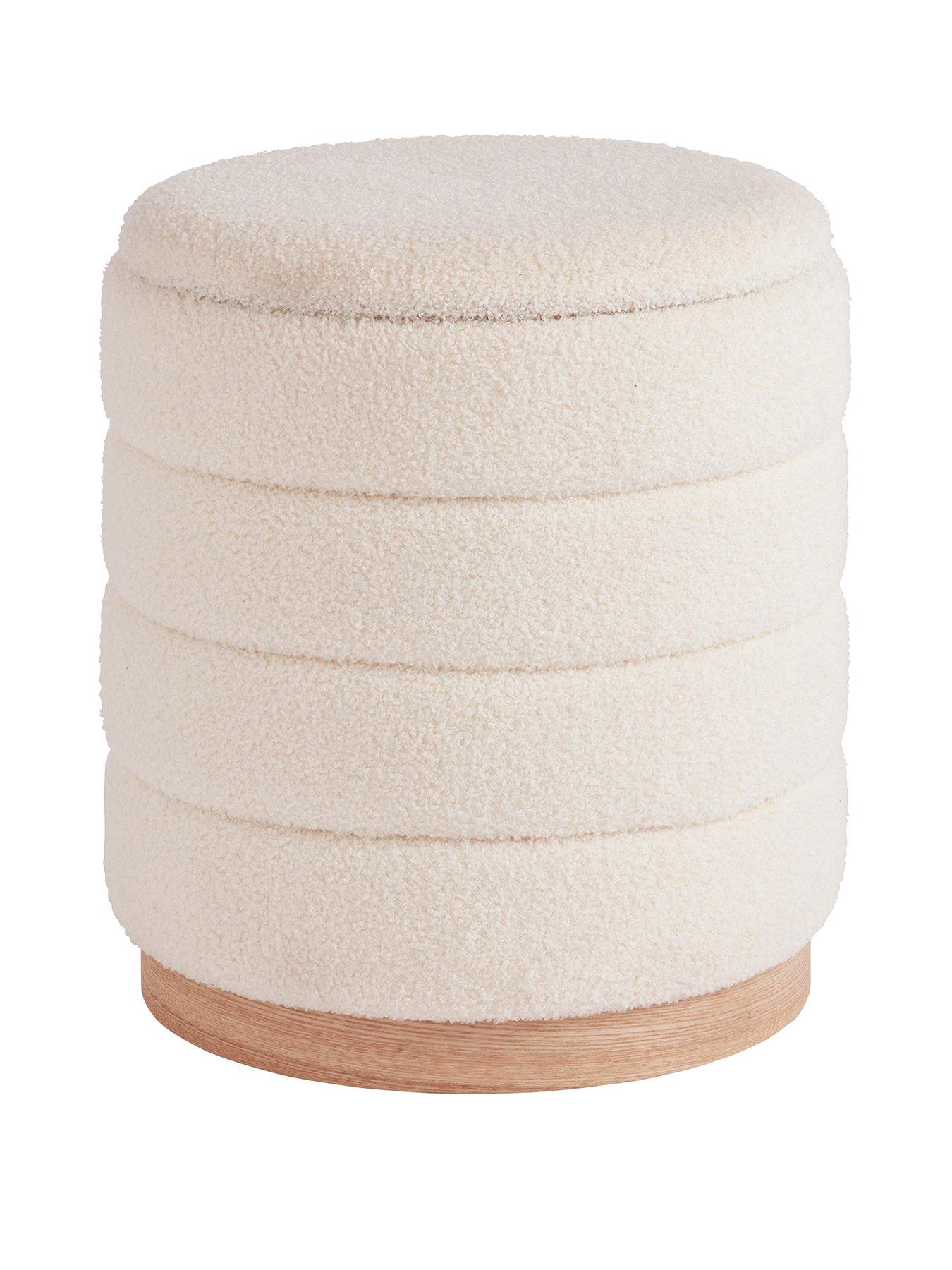 stillFront image of the-very-collection-otis-boucle-storage-stool