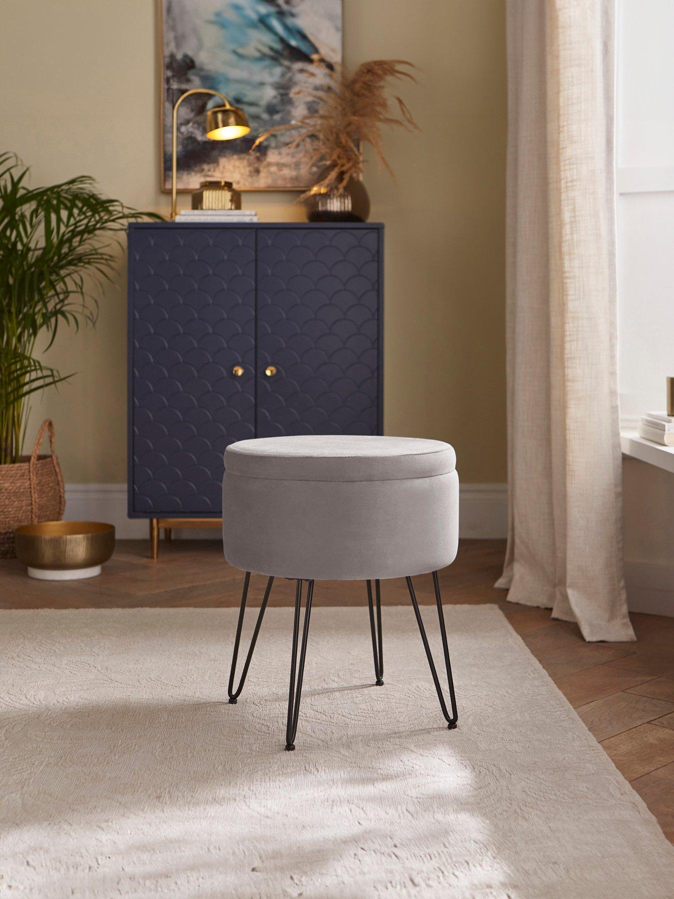Image 1 of 7 of GFW Avery Velvet Storage Stool