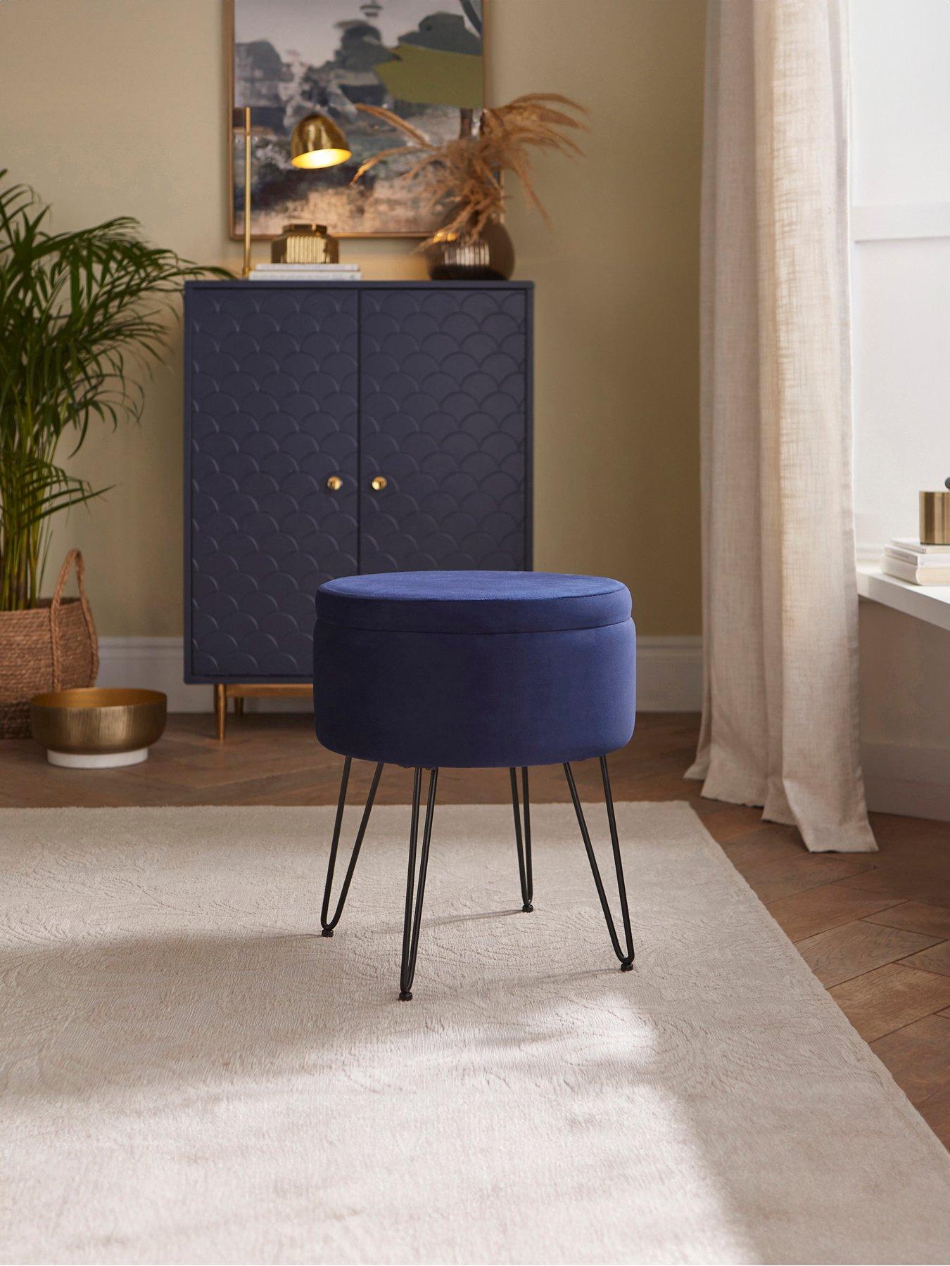 GFW Avery Velvet Storage Stool