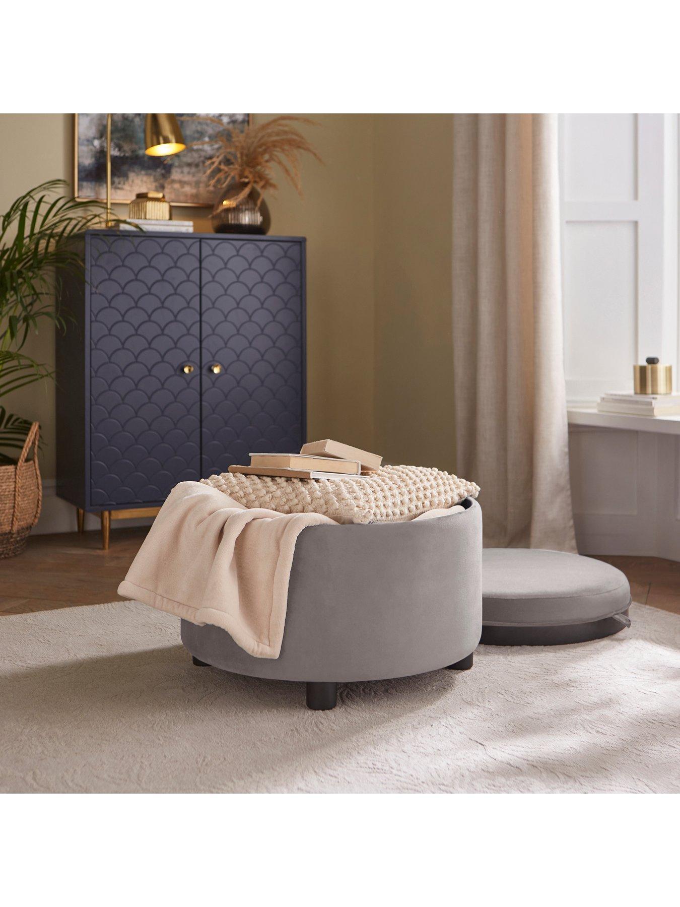 Image 4 of 7 of GFW Delilah Tray Table Storage Ottoman