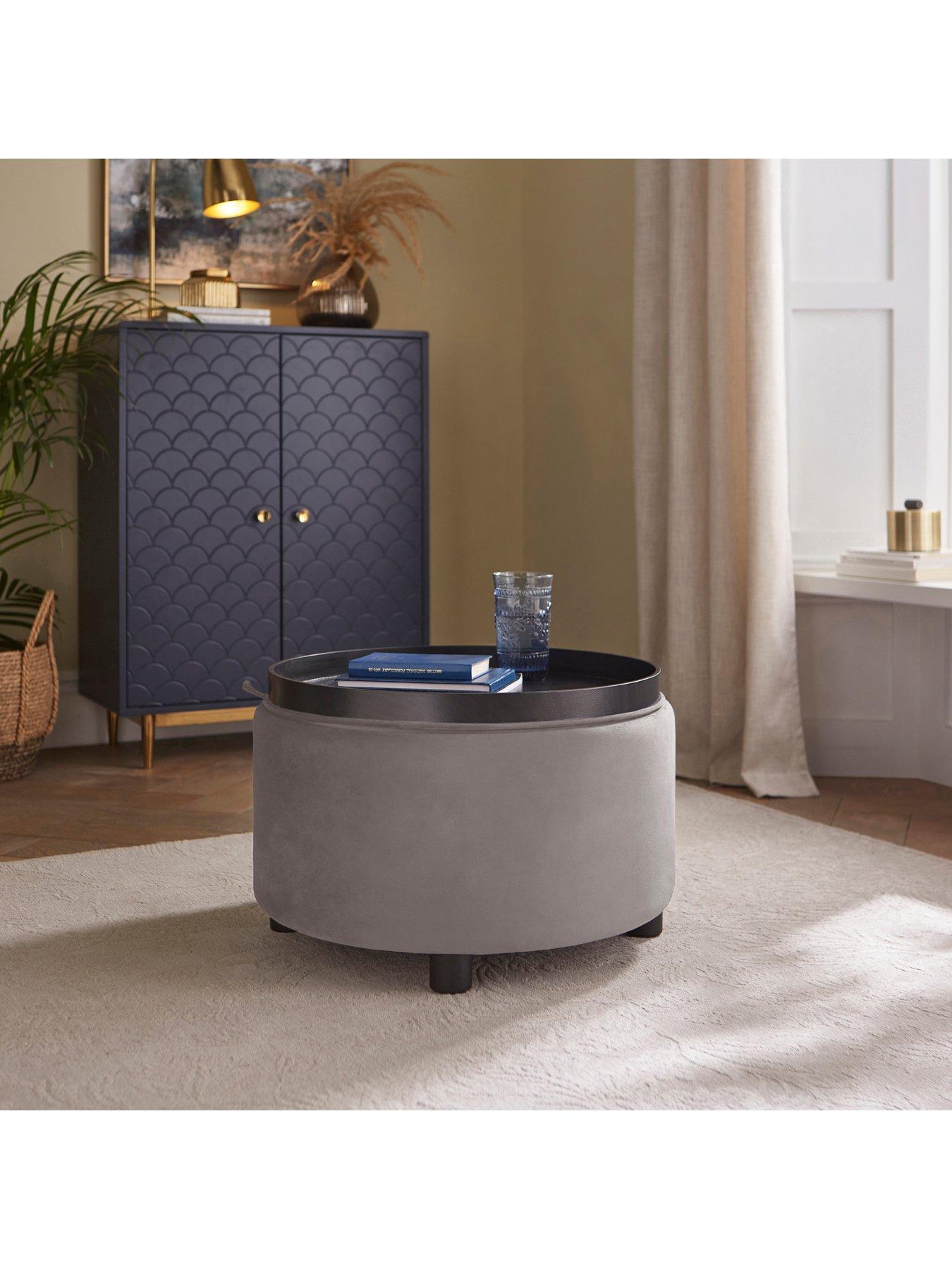 Image 5 of 7 of GFW Delilah Tray Table Storage Ottoman