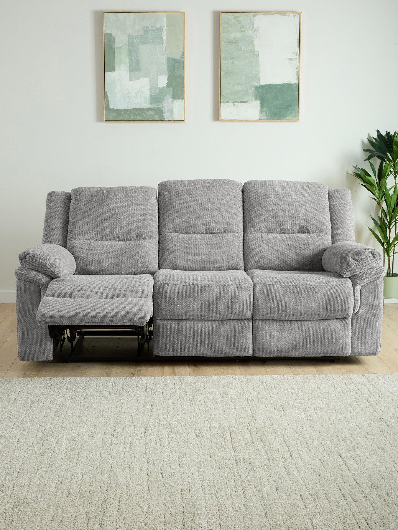 The Very Collection Albion Chunky Weave 3 Seater High Back Manual Recliner Sofa - FSC® Certified