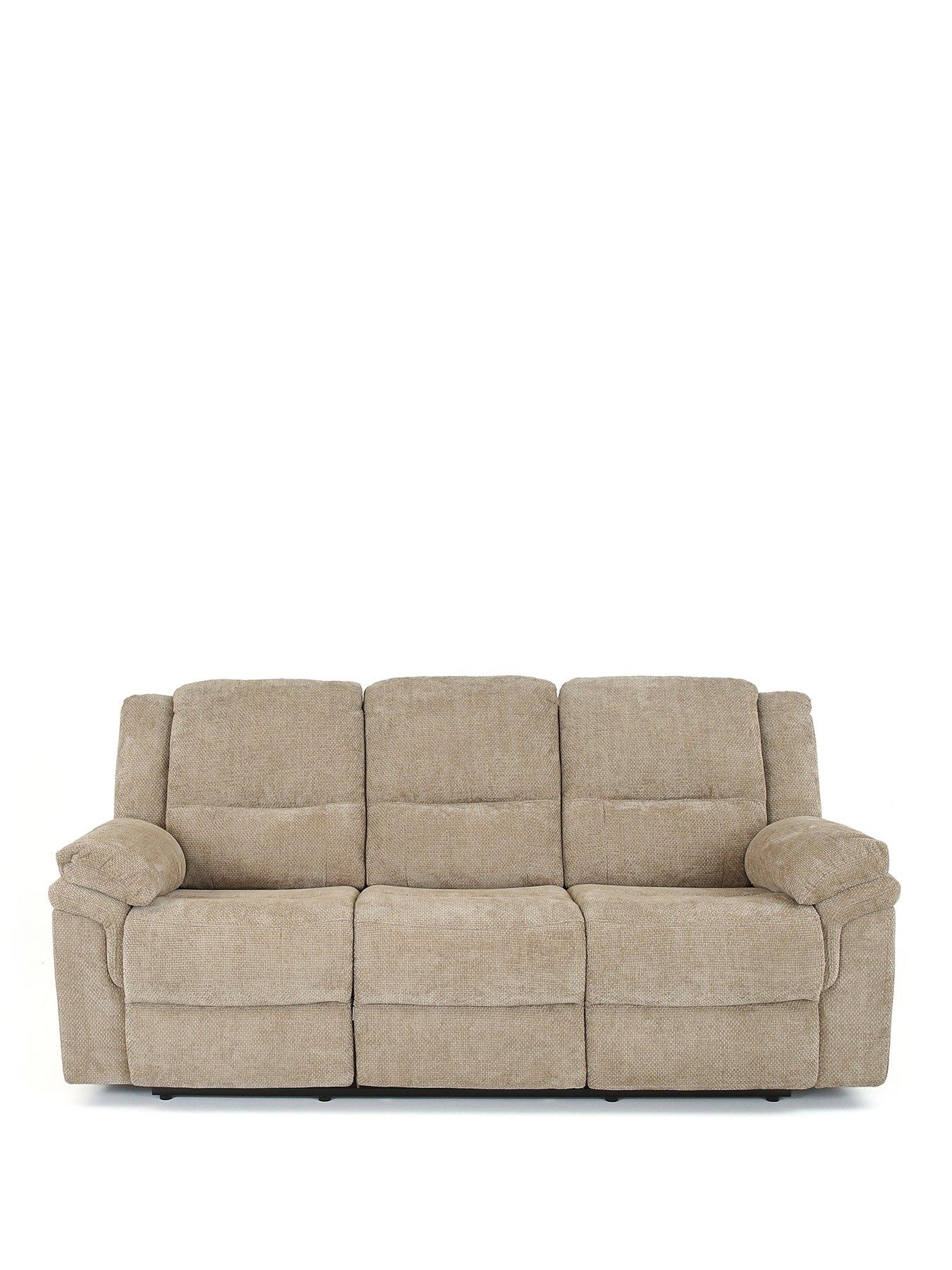 Image 2 of 7 of The Very Collection Albion Chunky Weave 3 Seater High Back Manual Recliner Sofa - FSC&reg; Certified