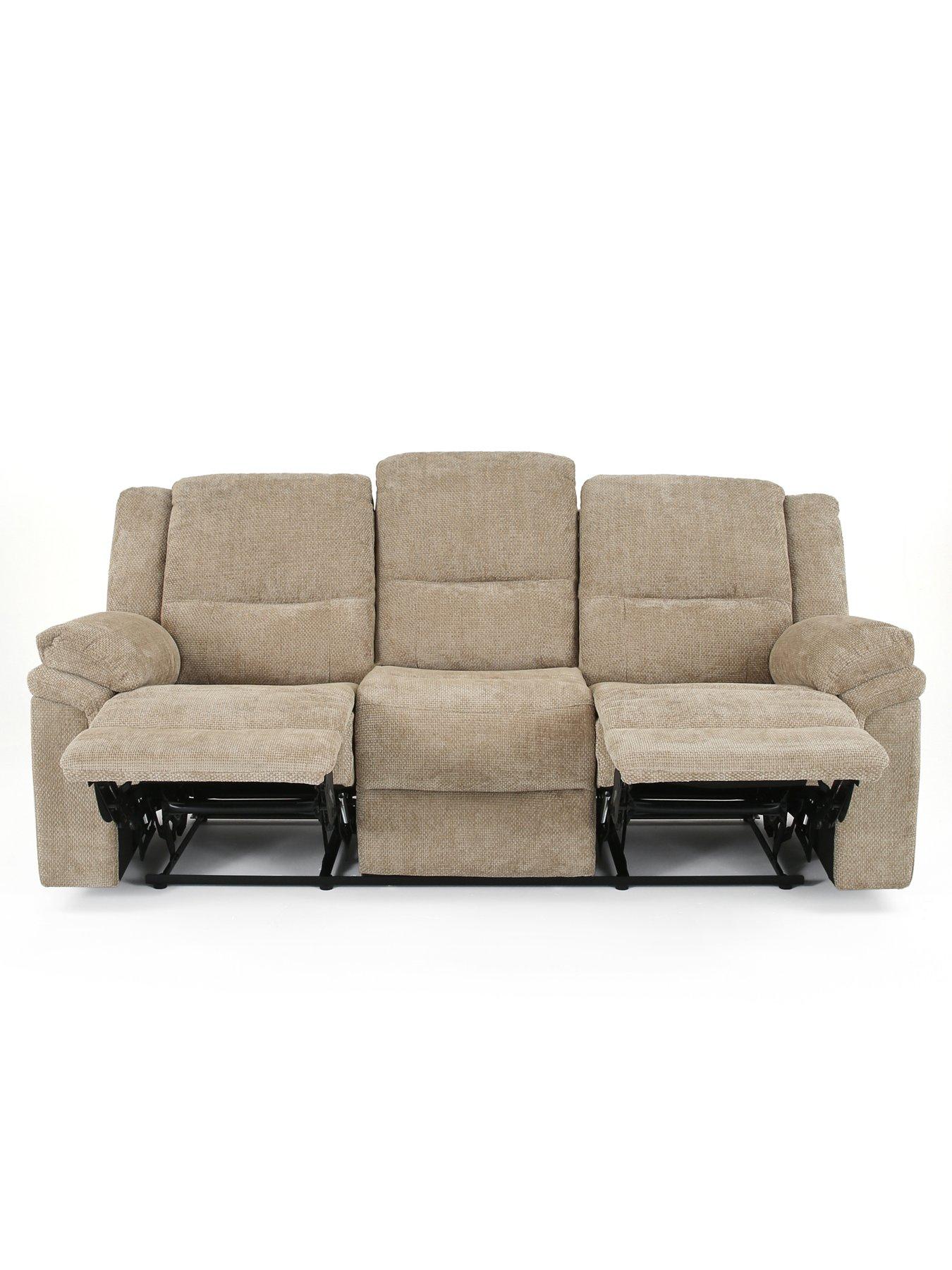 Image 3 of 7 of The Very Collection Albion Chunky Weave 3 Seater High Back Manual Recliner Sofa - FSC&reg; Certified