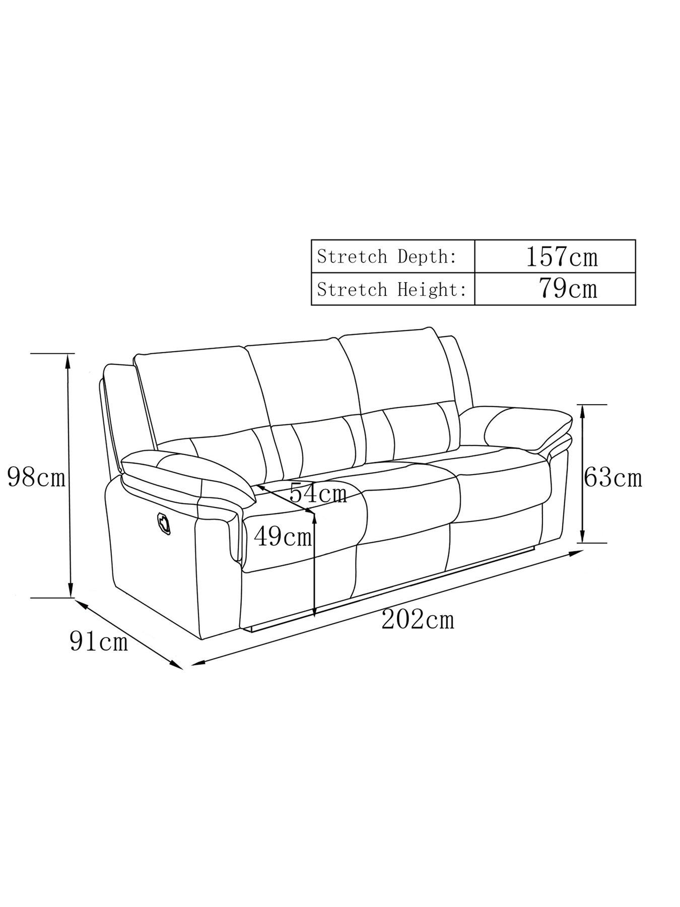 Image 7 of 7 of The Very Collection Albion Chunky Weave 3 Seater High Back Manual Recliner Sofa - FSC&reg; Certified