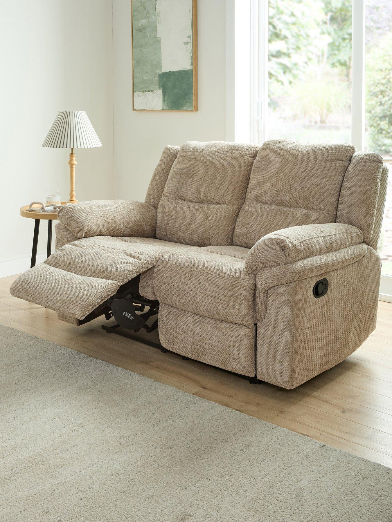 Image 1 of 7 of The Very Collection Albion Chunky Weave 2 Seater High Back Manual Recliner Sofa - FSC&reg; Certified