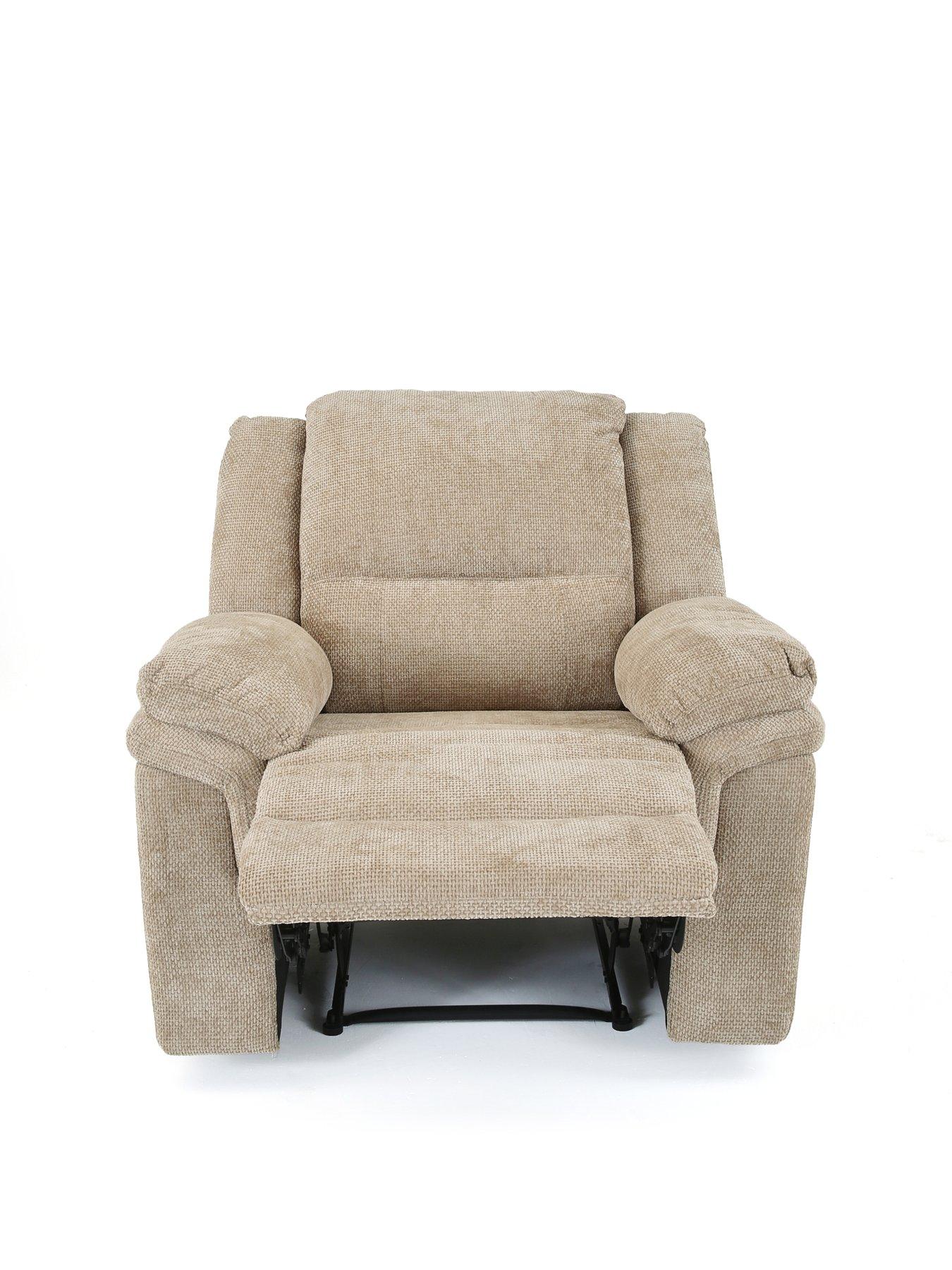 Image 3 of 7 of The Very Collection Albion Chunky Weave High Back Manual Recliner Armchair - FSC&reg; Certified