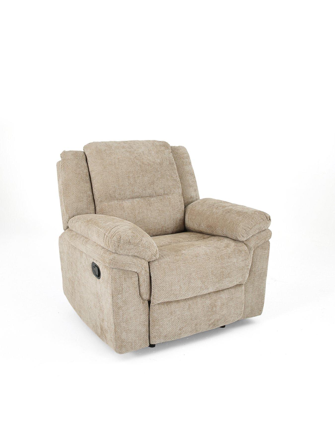 Image 4 of 7 of The Very Collection Albion Chunky Weave High Back Manual Recliner Armchair - FSC&reg; Certified