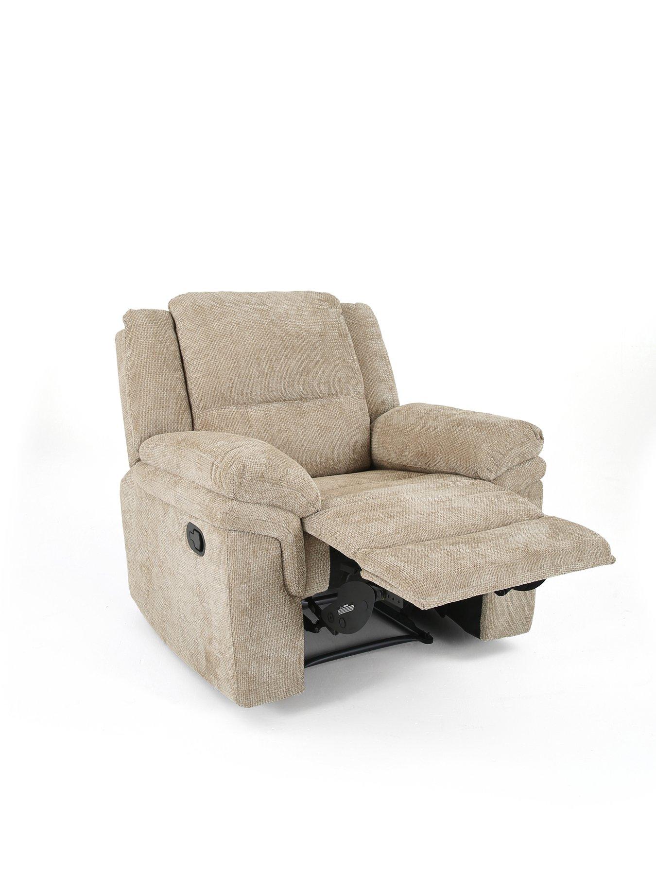 Image 5 of 7 of The Very Collection Albion Chunky Weave High Back Manual Recliner Armchair - FSC&reg; Certified
