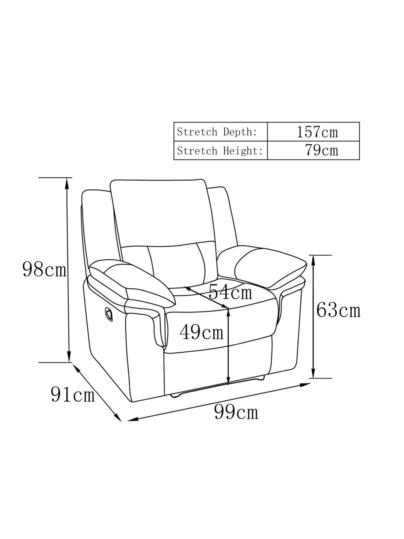 Image 7 of 7 of The Very Collection Albion Chunky Weave High Back Manual Recliner Armchair - FSC&reg; Certified