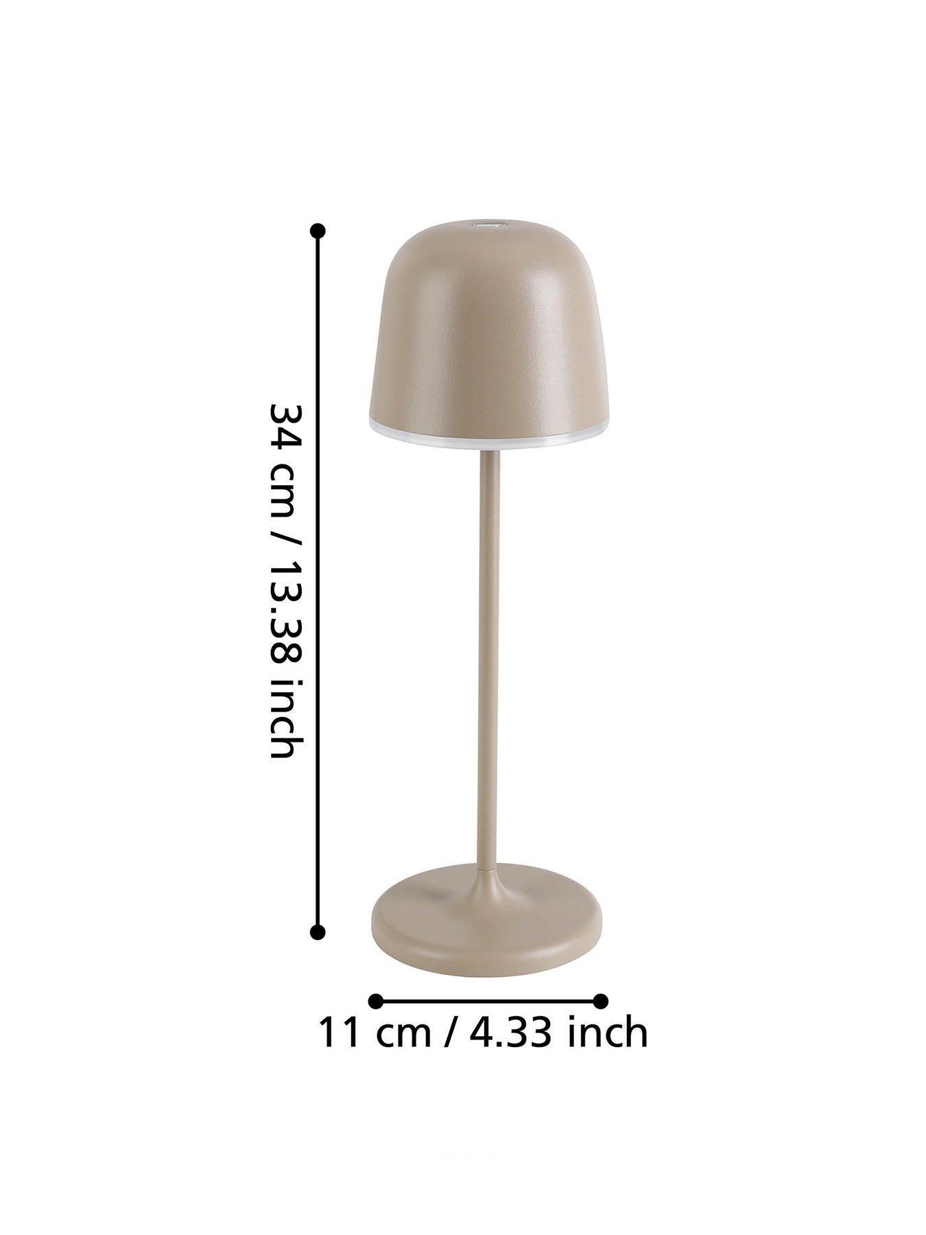 Image 3 of 5 of EGLO Mannera Steel Sandy & White Touch Dimmer Table Lamp