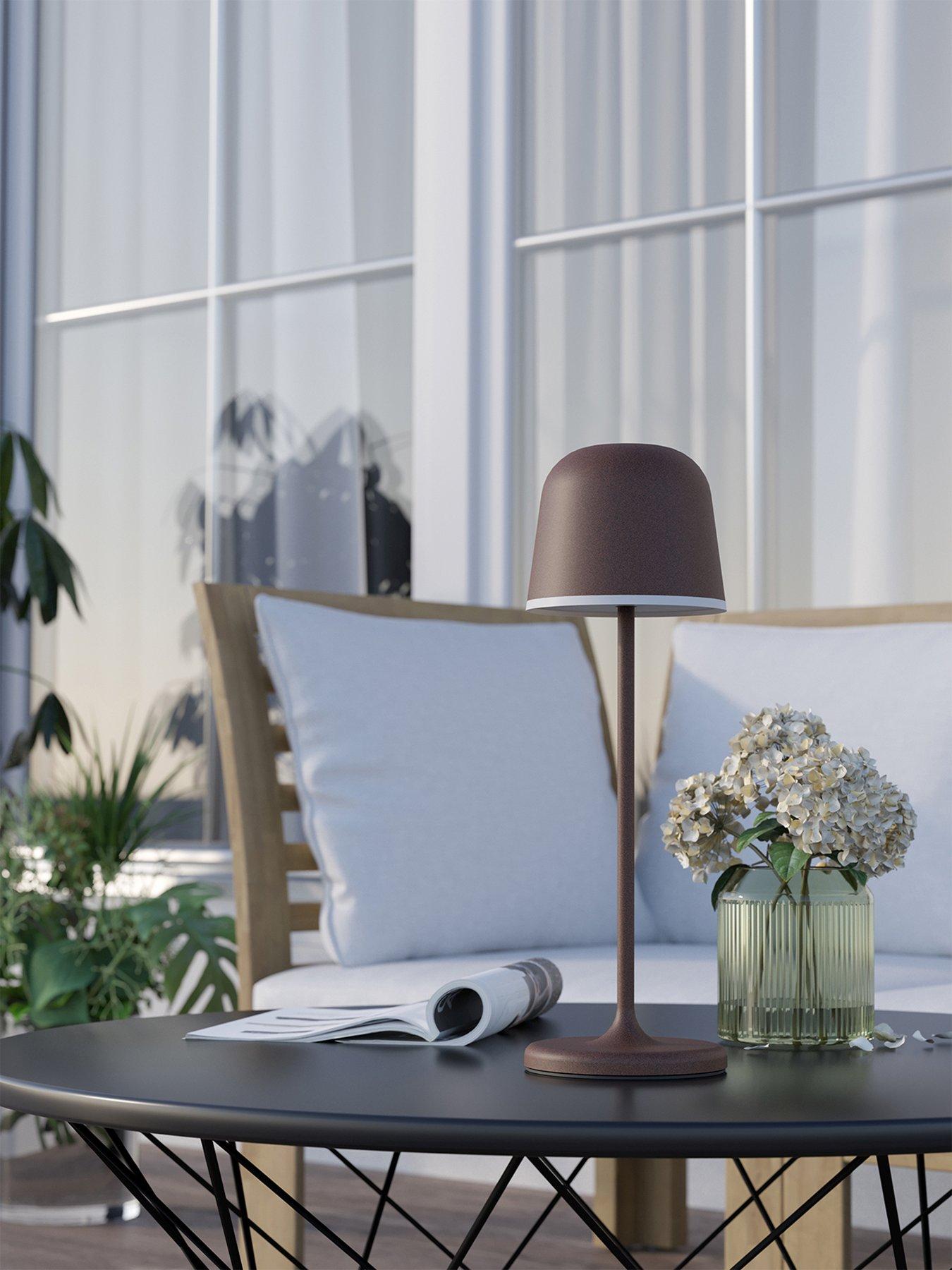 Image 3 of 6 of Eglo Mannera Steel Auburn &amp; White Touch Dimmer Table Lamp