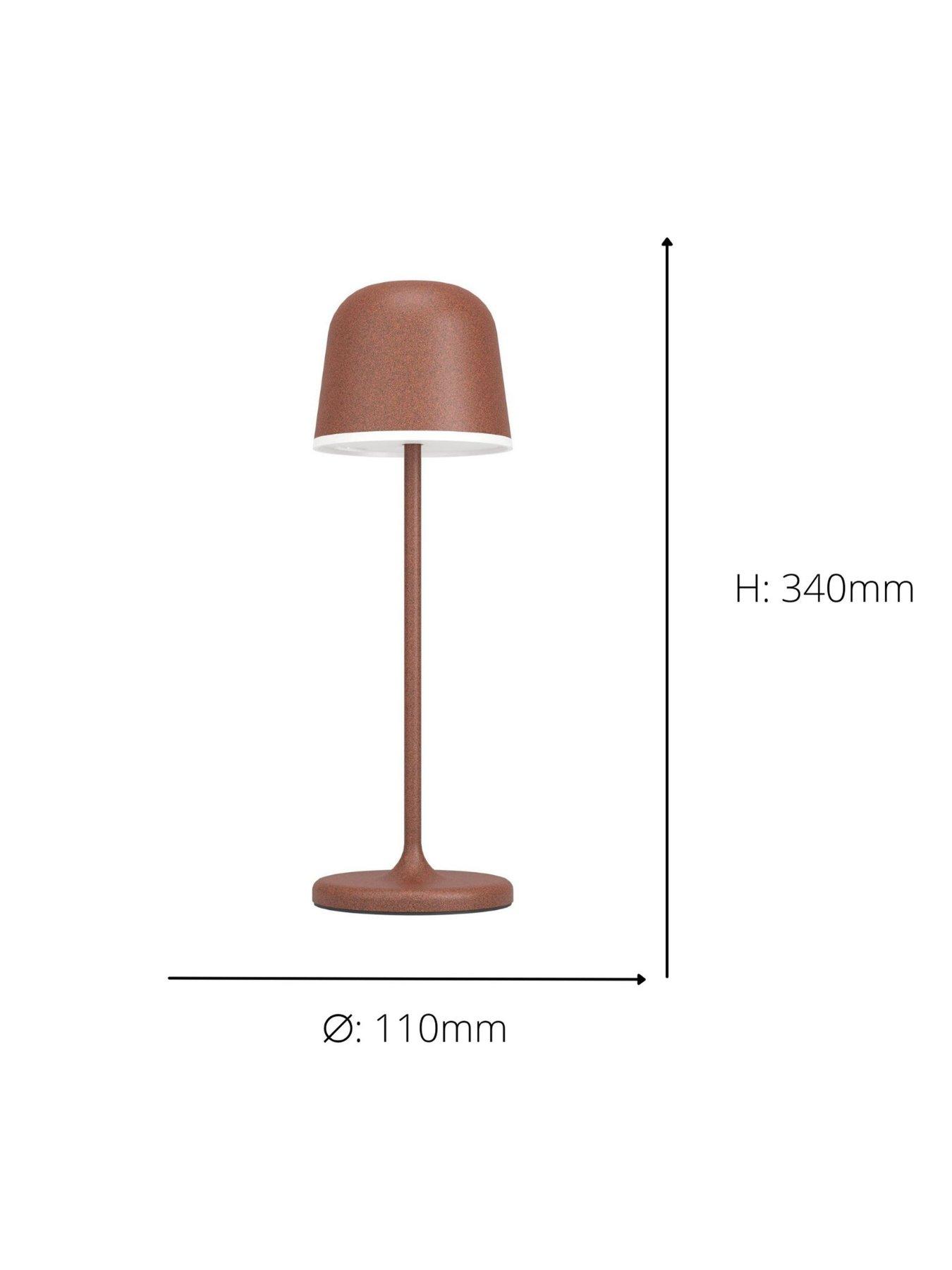 Image 6 of 6 of Eglo Mannera Steel Auburn &amp; White Touch Dimmer Table Lamp
