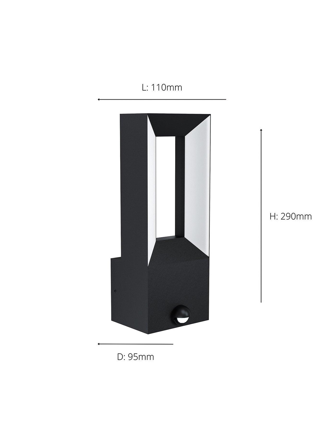 Image 3 of 5 of EGLO Riforano Black Exterior Wall Light with Sensor
