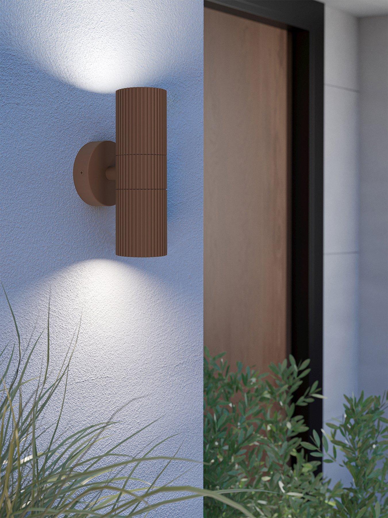 undefined EGLO Tomelloso Modern Outdoor Wall Light Brown