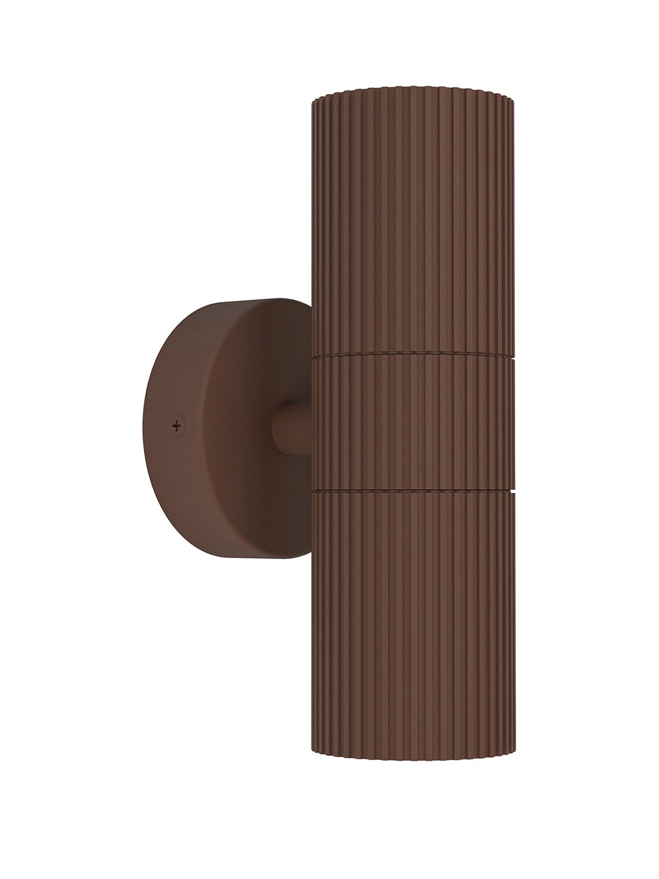  image of eglo-tomelloso-modern-outdoor-wall-light-brown