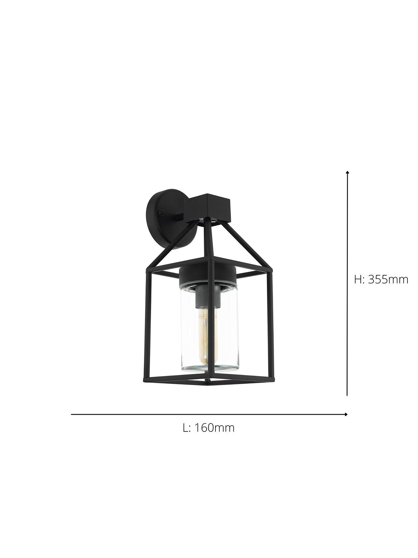 Image 3 of 4 of EGLO Trecate Modern Lantern Style Black Clear Outdoor Wall Light