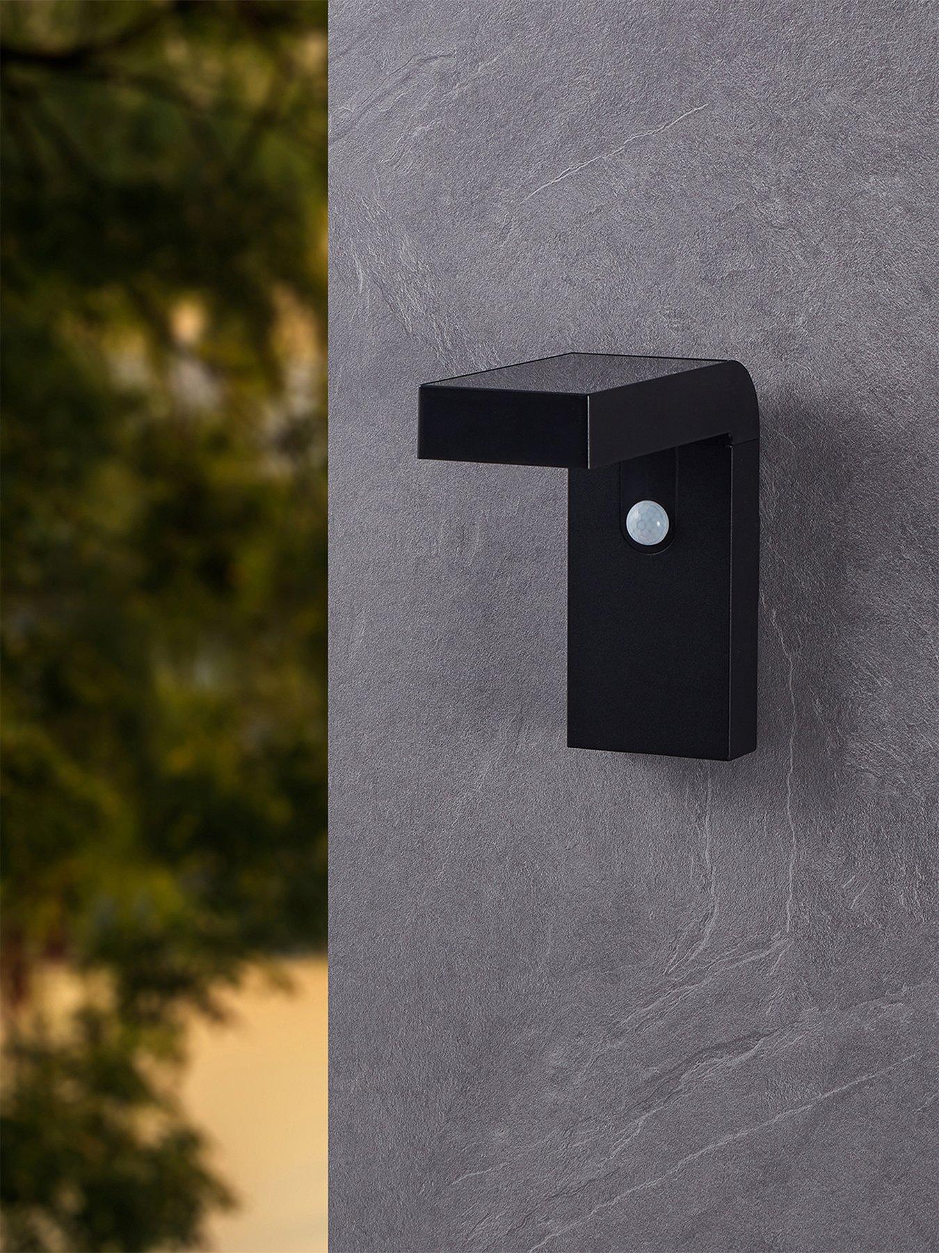  image of eglo-baracconi-led-solar-black-aluminium-wall-light