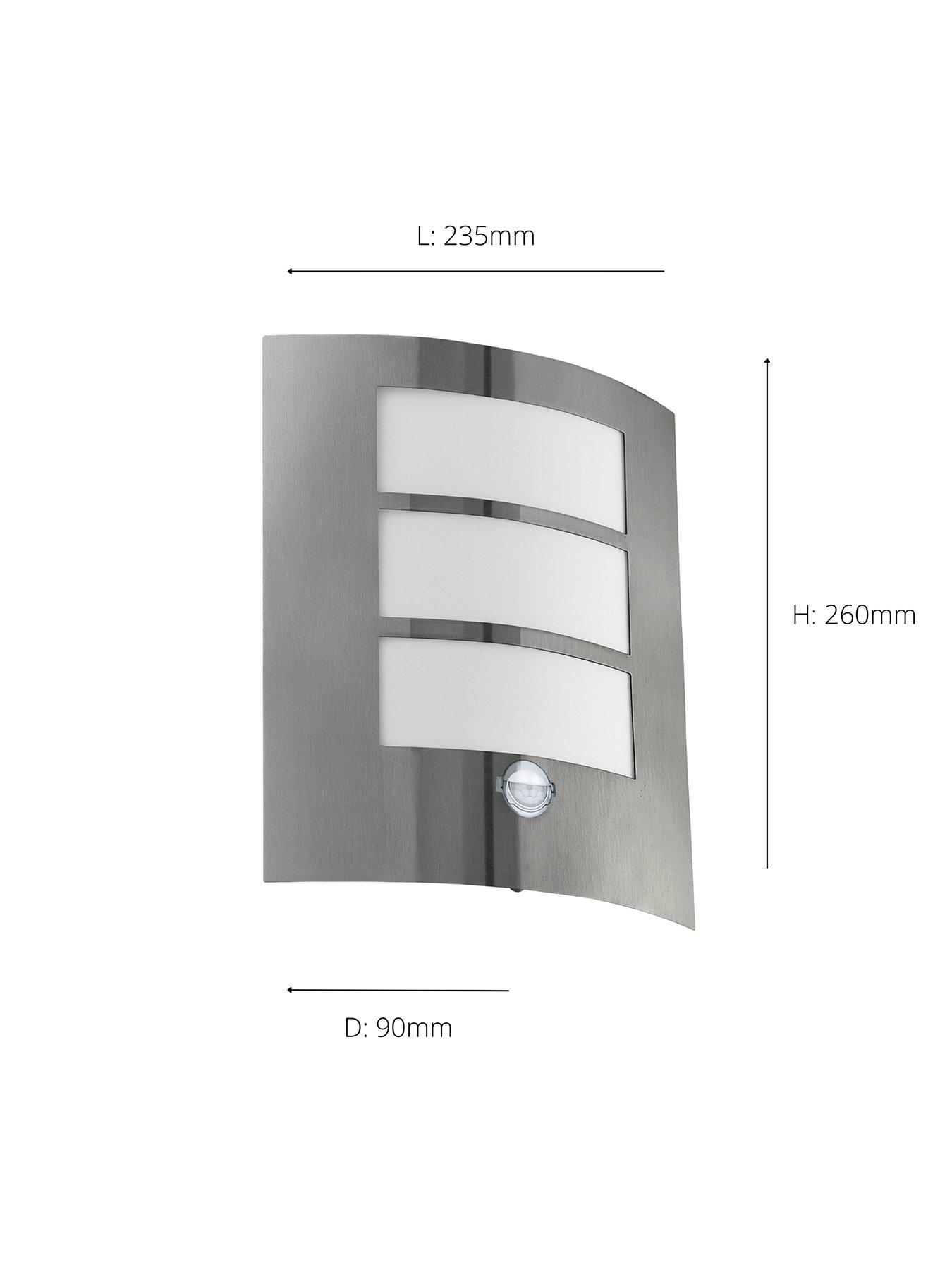 Image 3 of 4 of EGLO City Stainless-Steel Exterior Wall Light with Sensor