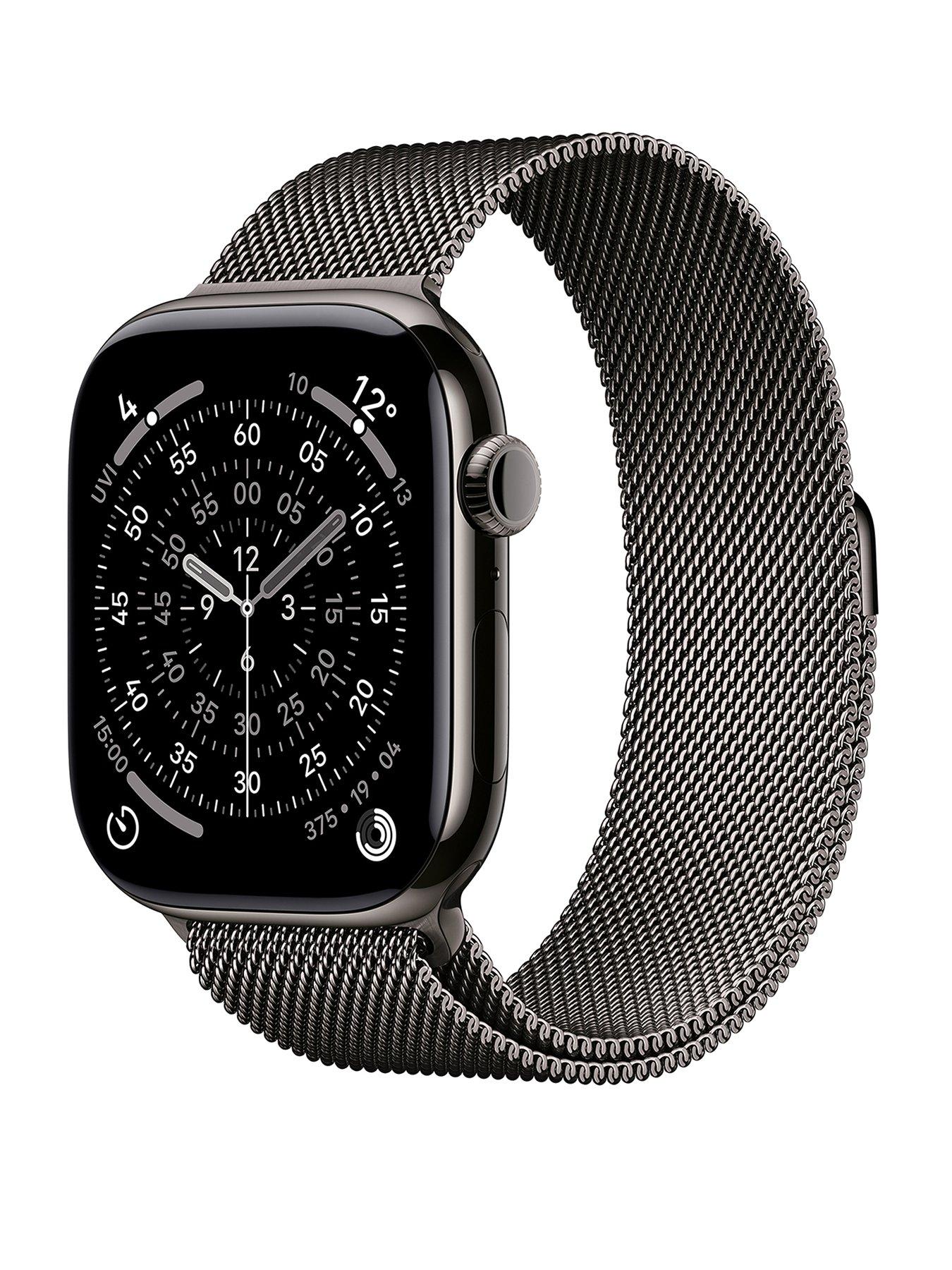 Apple Watch Series 11 (GPS + Cellular, 2025) 46mm Slate Titanium Case with Slate Milanese Loop - S/M