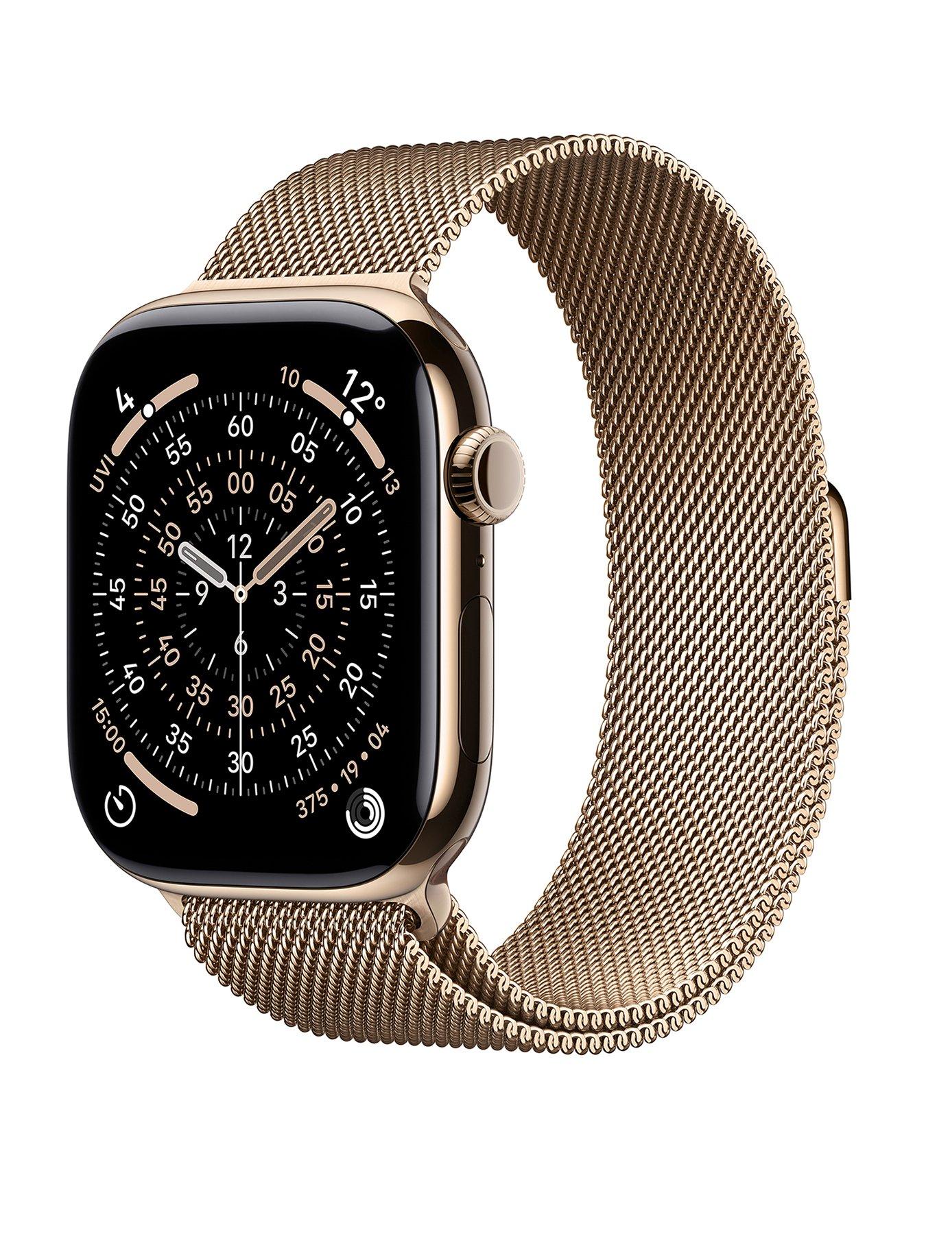  image of apple-watch-series-11-gps-cellular-2025-46mmnbspgold-titanium-case-with-gold-milanese-loop-ml